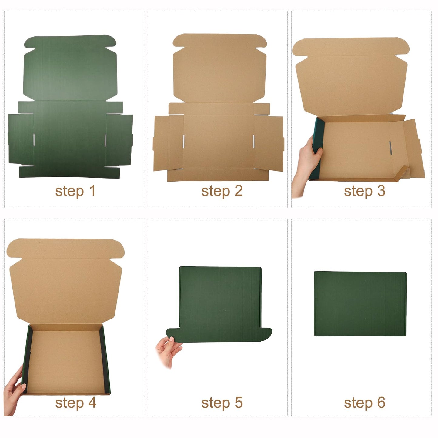 25 Pack Corrugated Packaging Box Mailers Shipping, Green Recyclable Cardboard Small Gift Mailer Boxes for Shipping Packaging Craft Gifts Giving Products, Green (9 x 6 x 2 Inch)