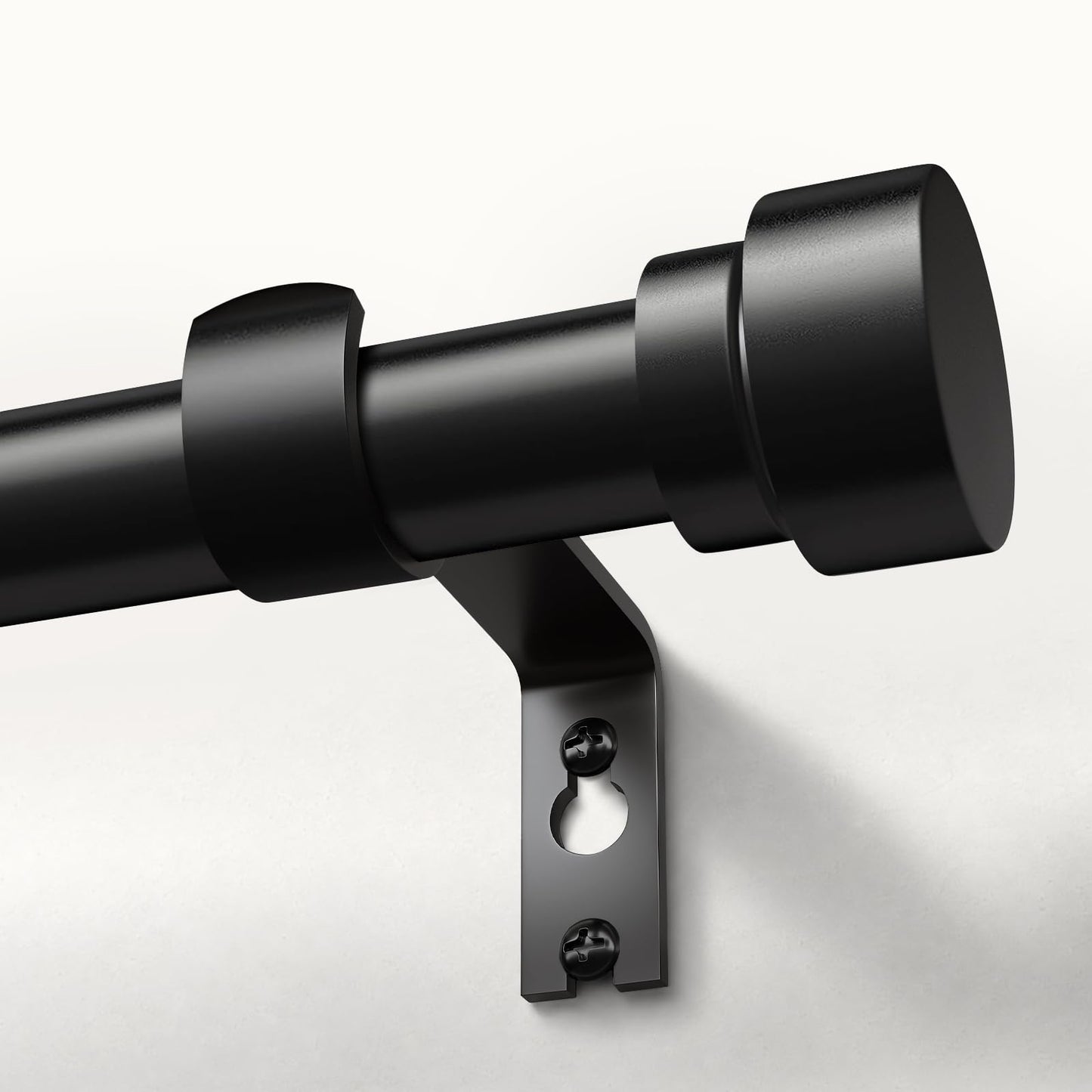 Oneach Black Curtain Rods for Windows 66 to 120 Inch, 1 Inch Pole Adjustable Length Heavy Duty Metal Curtain Rod Set, for Outdoor Bedroom Kitchen Living Room (16 to 120 Inch)
