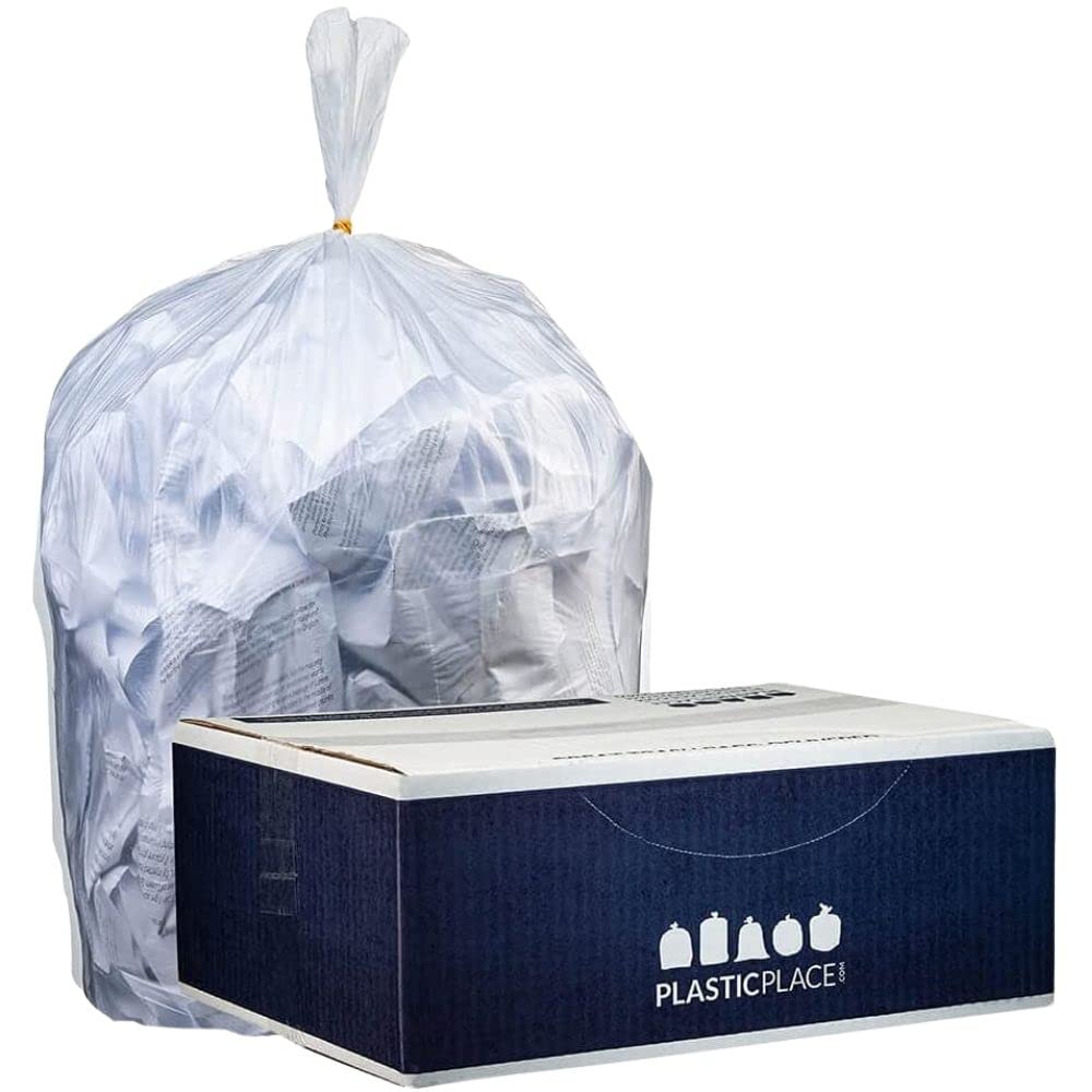 Plasticplace 4 Gallon Trash Bags, 6 Microns, Clear Garbage Can High Density Liners, 17" x 18" (2000 Count)