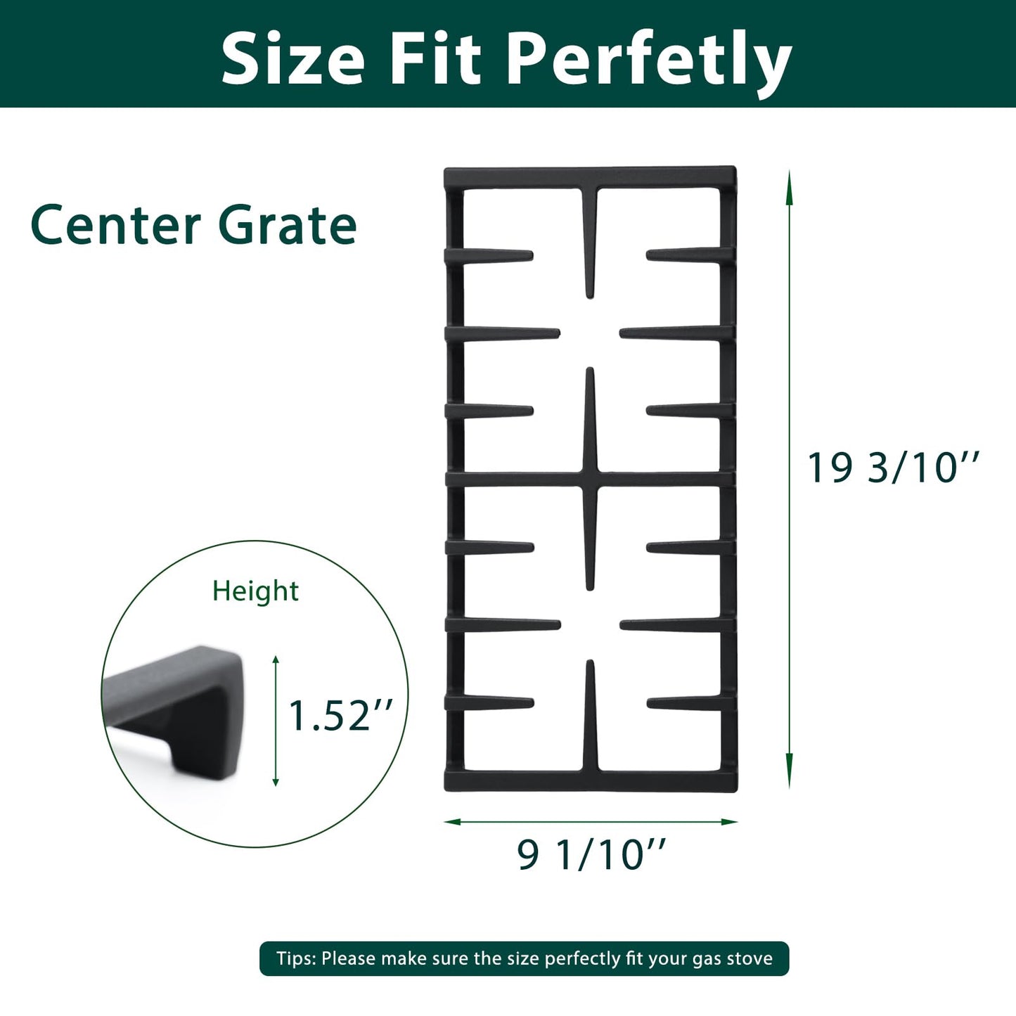 WB31X27150 Burner Grates Cooktop Replacement Parts for GE Grates JXGRATE1 GE Range Grates Center Grate Gas Stove Parts Stove Grates JGB735SPSS Cast Iron Grates JGBS66REKSS Cooktop Grates 1 Pcs