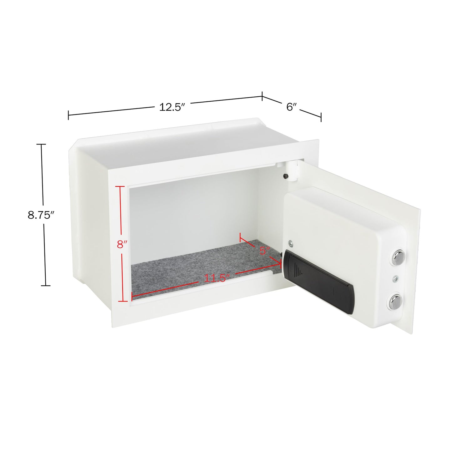 Wall Safe - Digital Safety Box with Passcode for Quick Access and Backup Key - Personal Safe for Cash or Jewelry - Wall Safes by Paragon (White)