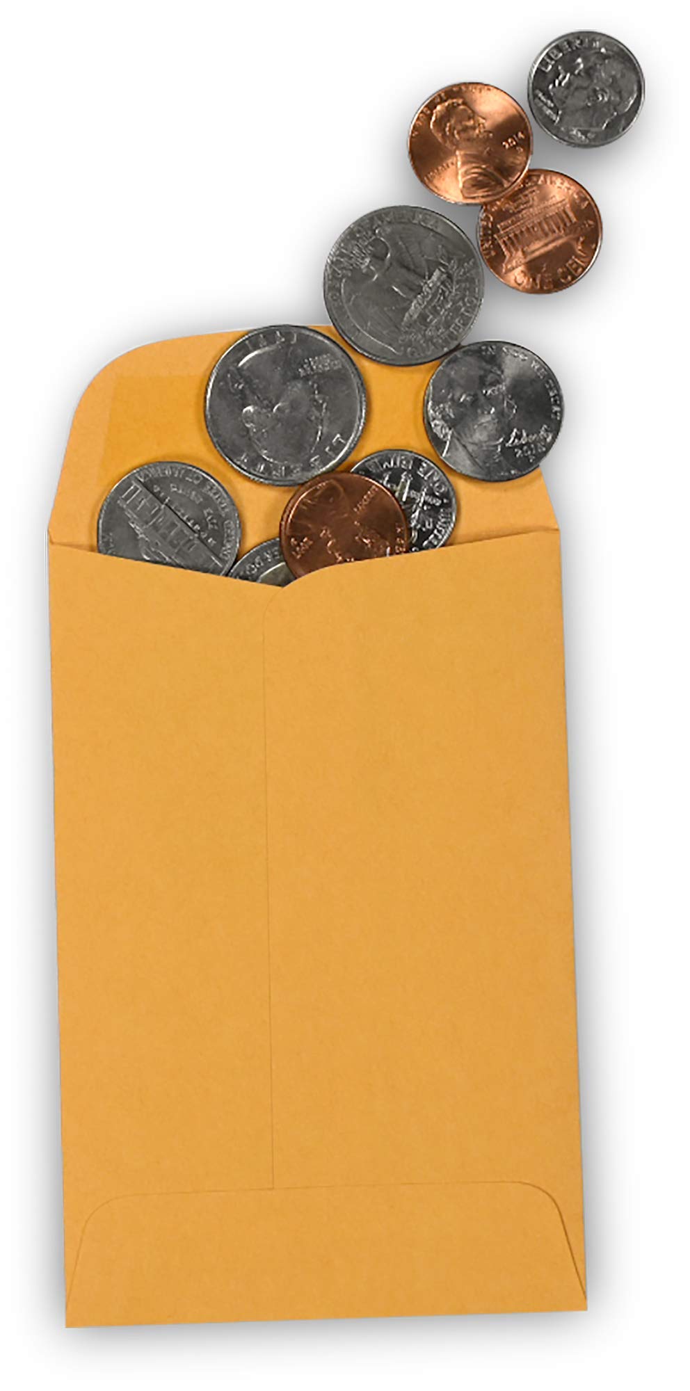 500 Guardian #4 Paper Coin Envelopes - Blank Small Envelopes for Coins, Receipts, Stamps, Small Parts Storage, & More – 3" x 4-1/2" Cash Envelopes – Gummed Flap Gift Card Holder Envelopes