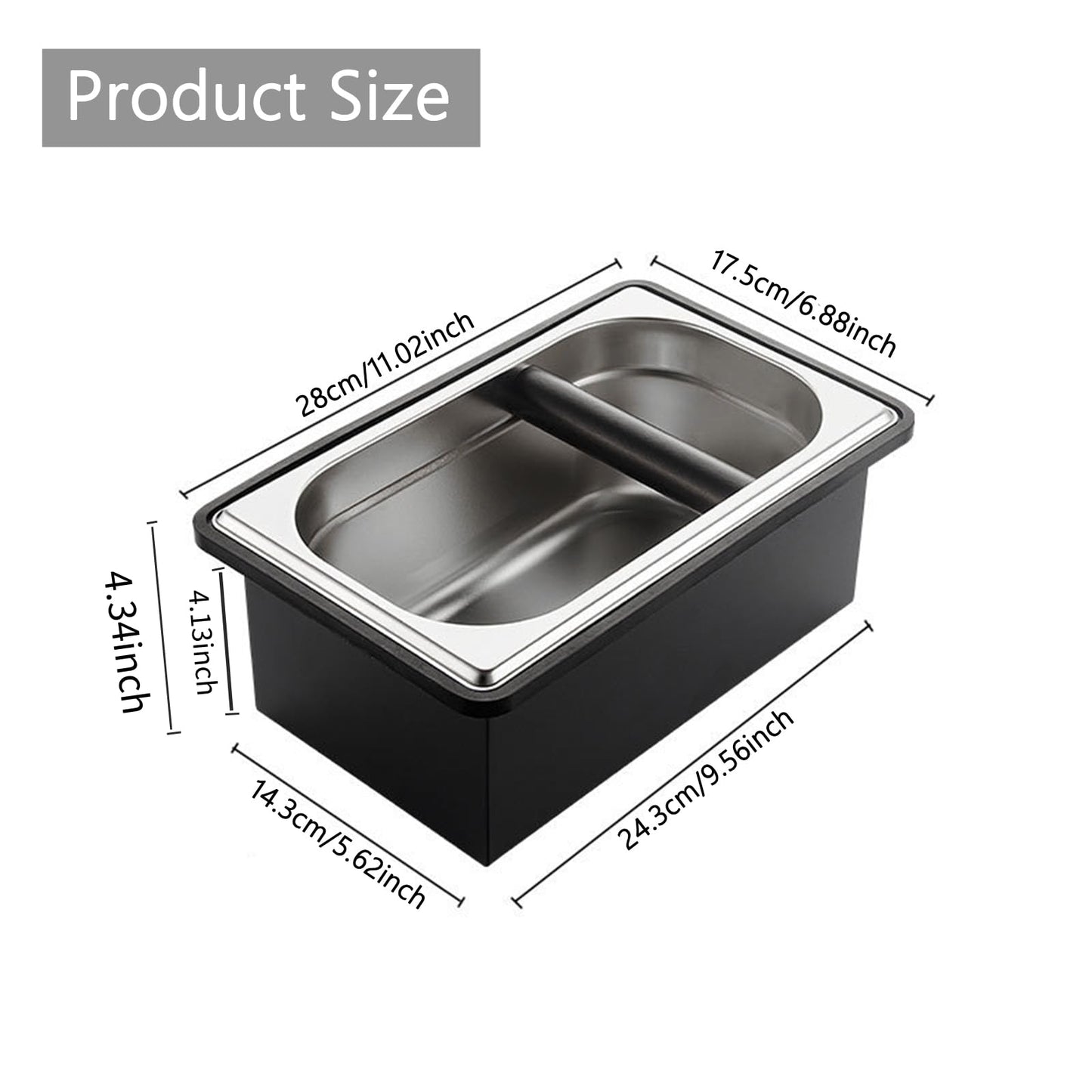 Espresso Knock Box, Stainless Steel Coffee Knock Box Large Capacity Coffee Pucks Container Espresso Machine Tool for Coffee Ground