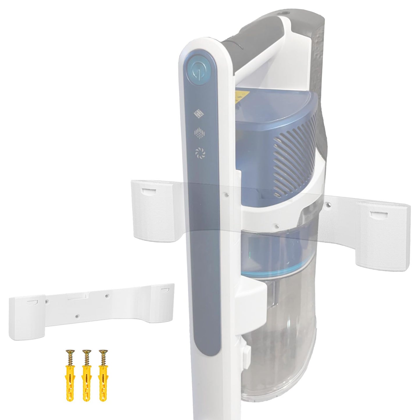 Wall Mount compatible with Shark Vacuum, Storage Bracket with Dual Attachment Holder for Cordless Vacuum Cleaner, Wall Mounted Organizer for Garage and Home