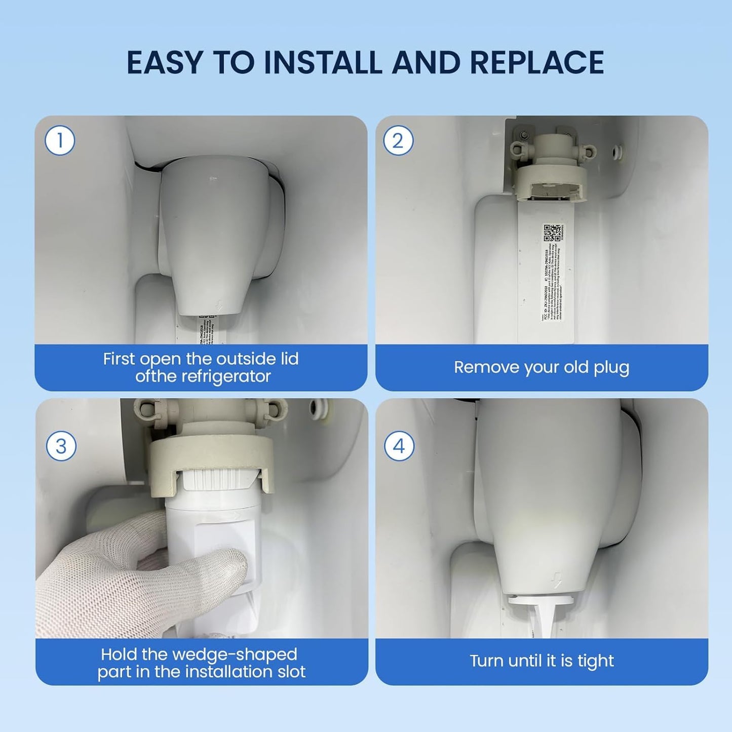 GLACIER FRESH WR17X33825 Bypass Filter Plug Compatible with GE XWFE Refrigerators with RFID Chip, Replaces AP6989494, WR17X30044, PD00064213, PS16217315, EAP16217315