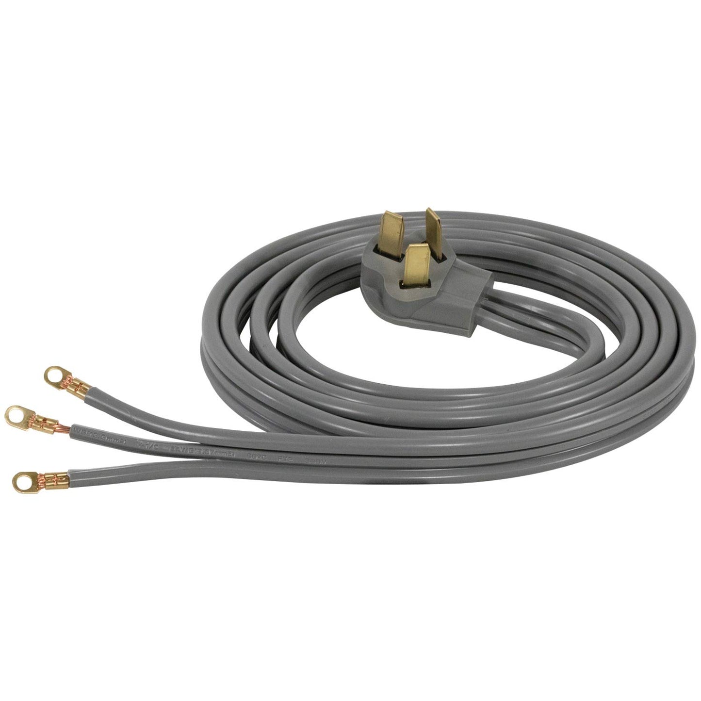 Certified Appliance Accessories 50-Amp Appliance Power Cord, 3 Prong Range Cord, 3 Wires with Eyelet Connectors, 10 Feet, Copper Wire