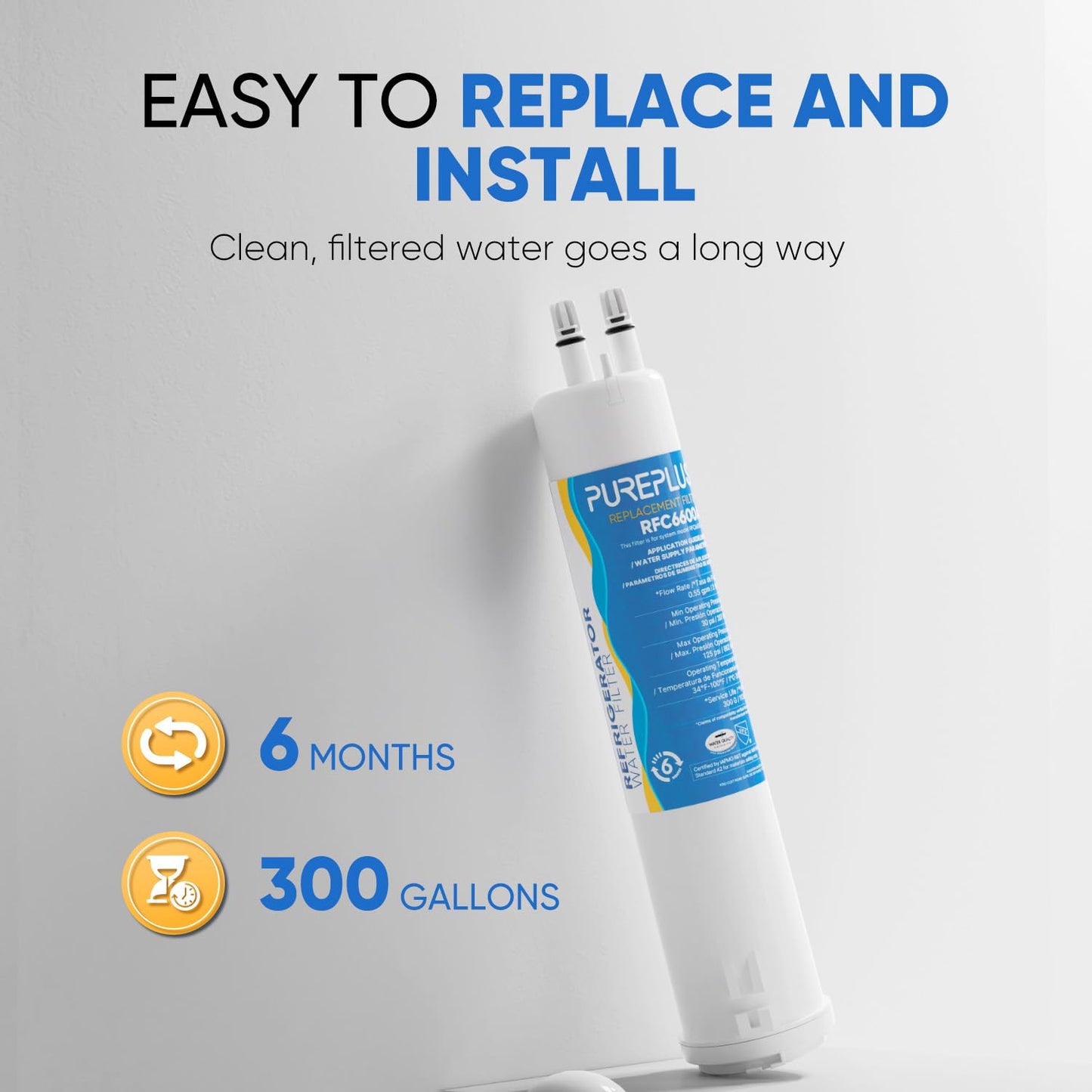 PUREPLUS Compatible with 4396841, Everydrop® Filter 3, EDR3RXD1, 4396710, 46-9083, 46-9030, 9030, 9083, Refrigerator Water Filter, 4Pack