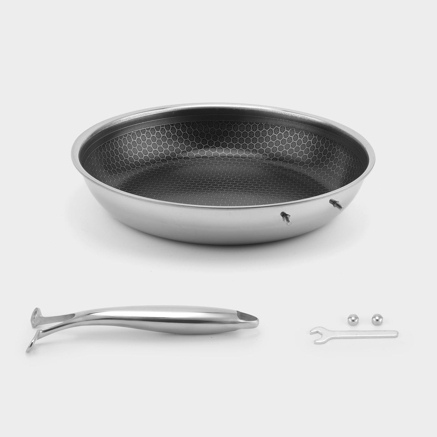 Ranbomer Hybrid Ceramic Non Stick Frying Pan 10 Inch, 5-Ply Stainless Steel Skillet,Stay-Cool Handle,Induction Ready, Compatible with All Cooktops, PFAS-Free, Non-Toxic.(10 Inch)