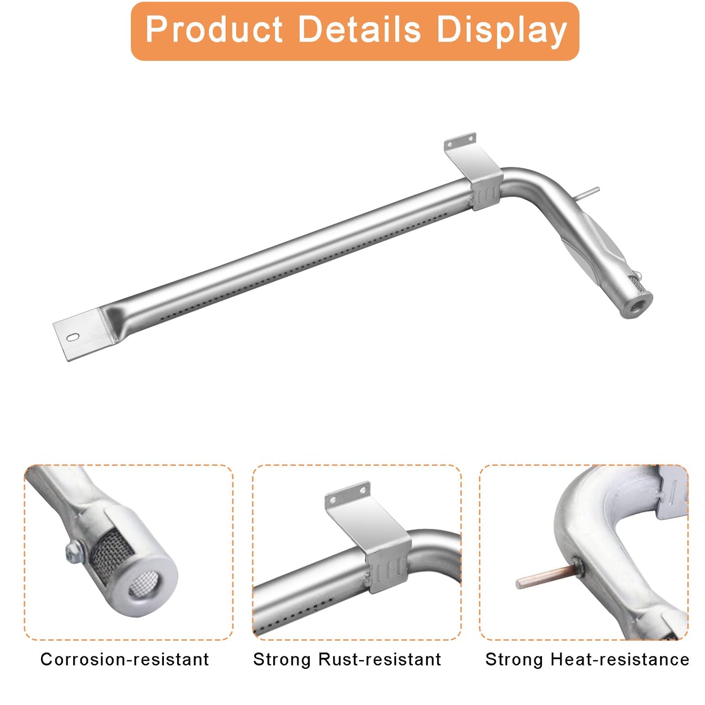 Zemibi PB050012 Viking Appliance Oven Burner, Stainless Steel Burner Tube Gas Replacement for EVGIC305 VGIC365 VGRC605 VGSS480 VGIC367 VGSC300 VGSC305 VGSS300 Viking Range Parts, 2-Pack, 17 Inch