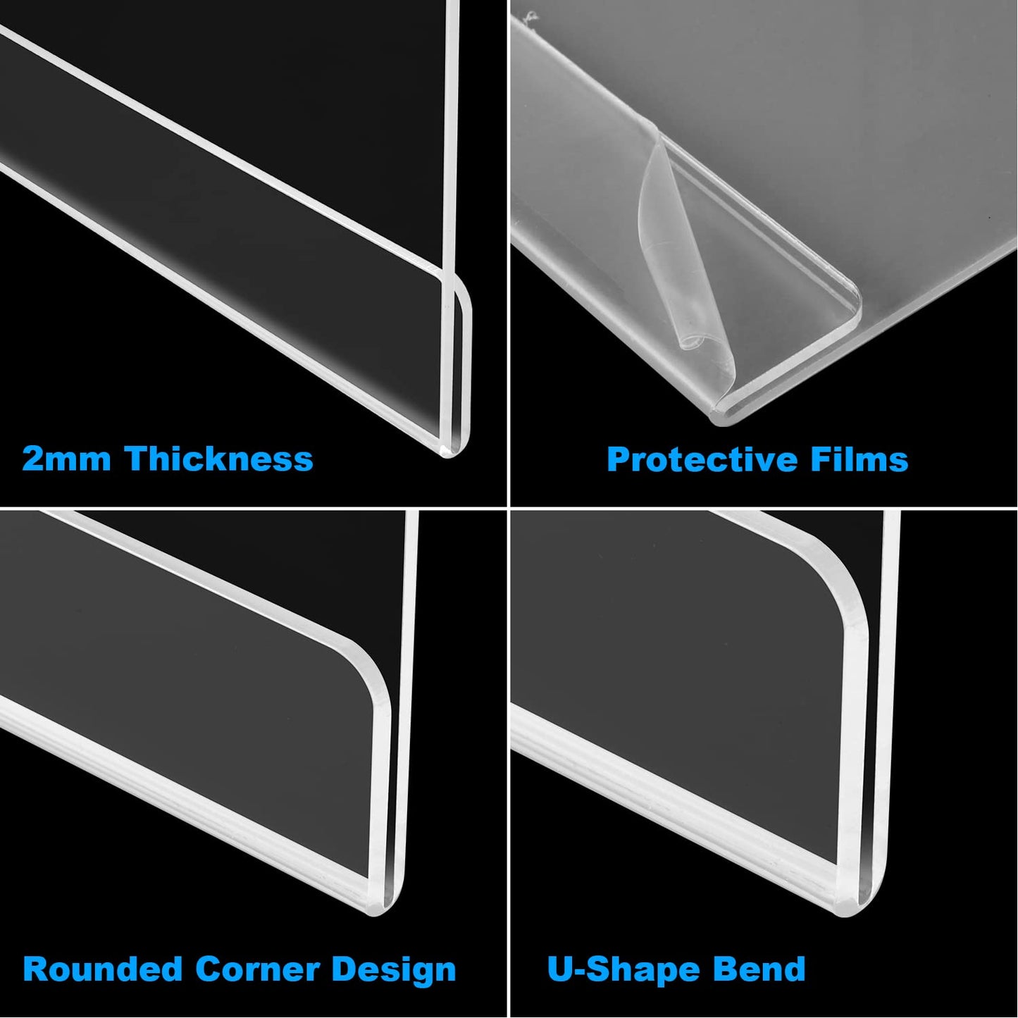 8 Pcs 11"×17" Acrylic Sign Holder Wall Mount, Horizontal No Drilling Clear Wall Frame, Door Sign Holder with Adhesive Tape, for Offices Shop, Promotions, Homes Restaurants, Photo, Picture, Events, Meeting