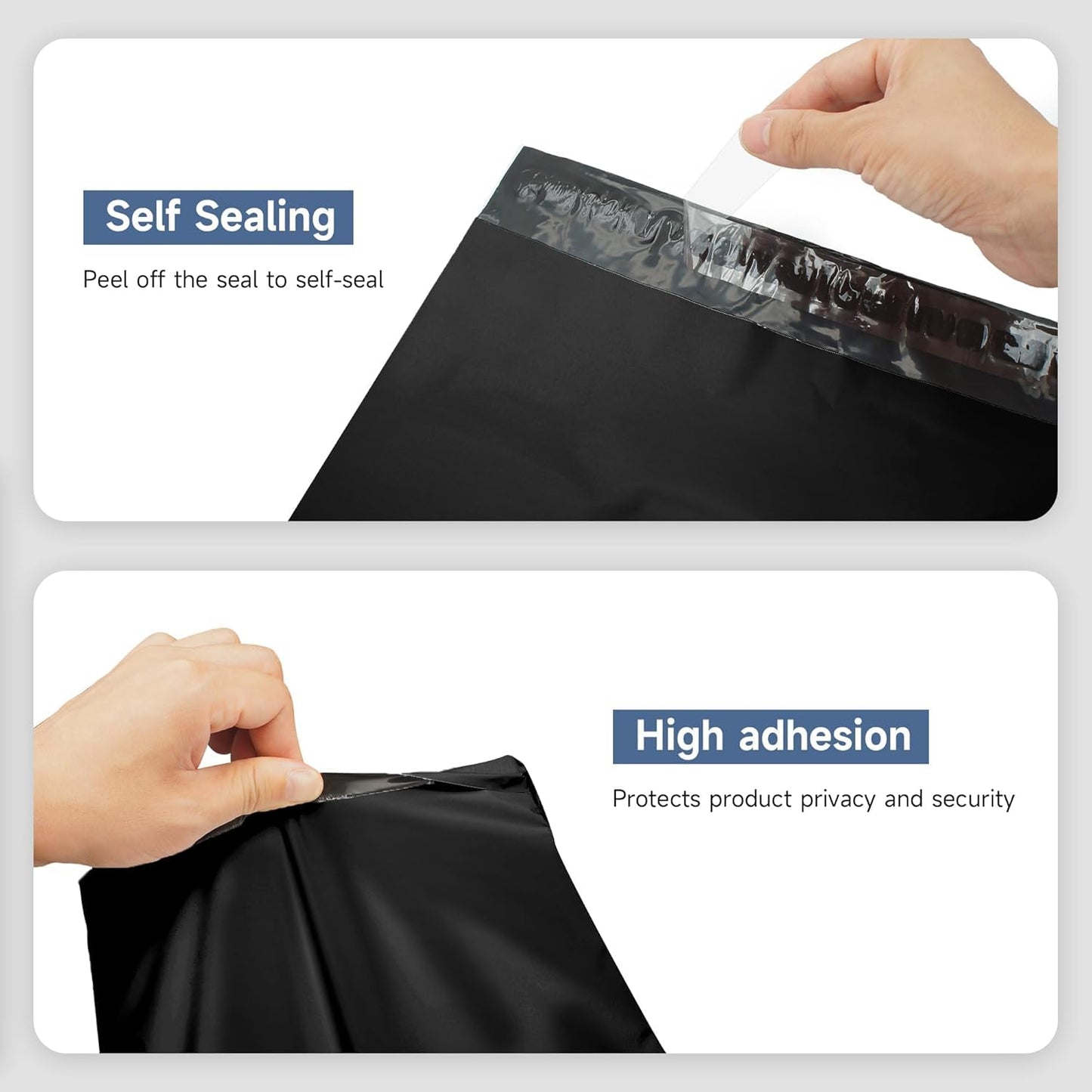 KKBESTPACK 500 Large Poly Mailers 10x13 Shipping Bags for Small Business – Self Sealing Package Envelopes Black