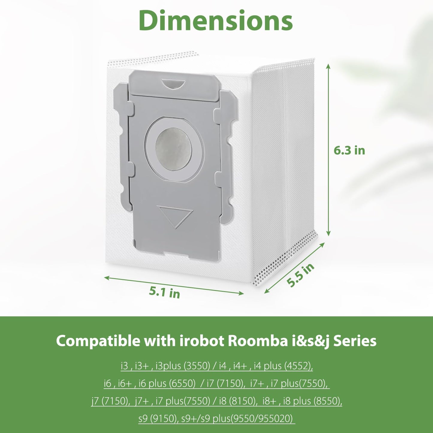 18 Pack Vacuum Bags for iRobot Roomba i7 i7+ i8 i8+ i3 i3+ i4 i4+ j7 j7+ j9+ s9 105 405 505 705 Combo, i, s, j, 100, 400, 500, Max 705 Combo Vac Series, All Clean Base Automatic Dirt Disposal Bags