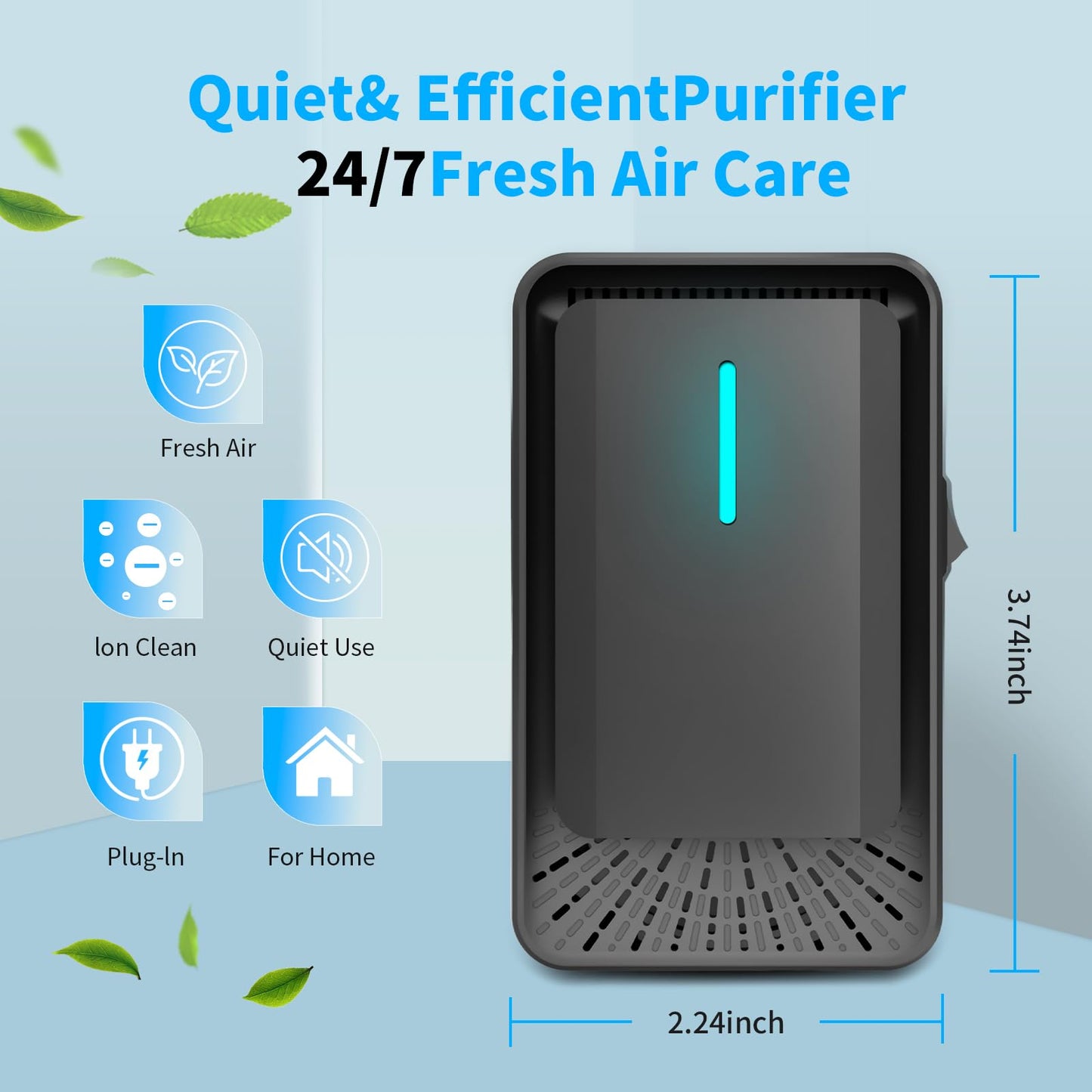2026 Upgraded Air Ionizers for Dust Mites Plug in Air Purifier with Negative Ion Generator Quiet Odor Eliminator for Home, Bedroom, Office, Kitchen, Pet Odor, Smoke, Dust,6 Pack