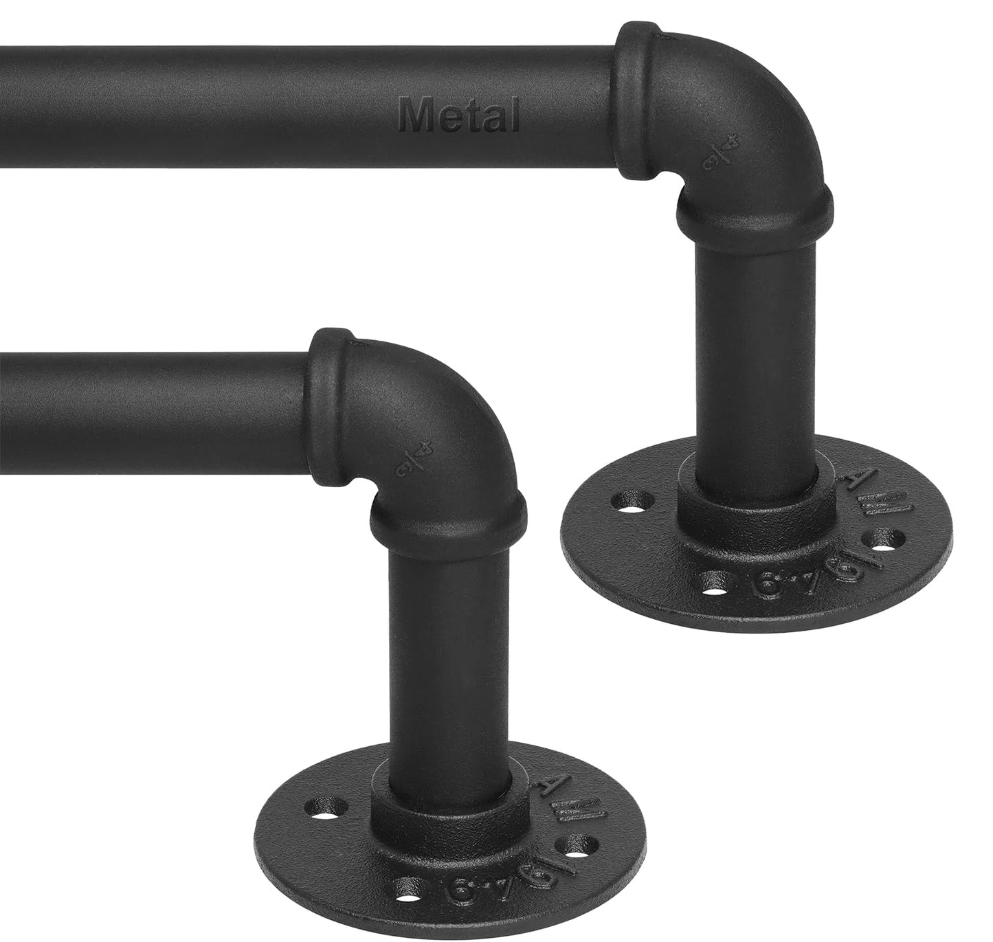 Refrze 2 Pack Curtain Rods for Windows 48 to 84 Inch, Industrial Curtain Rods Wrap Around, Heavy Duty for Bedroom & Outdoor, 48-84", "Black Curtain rod