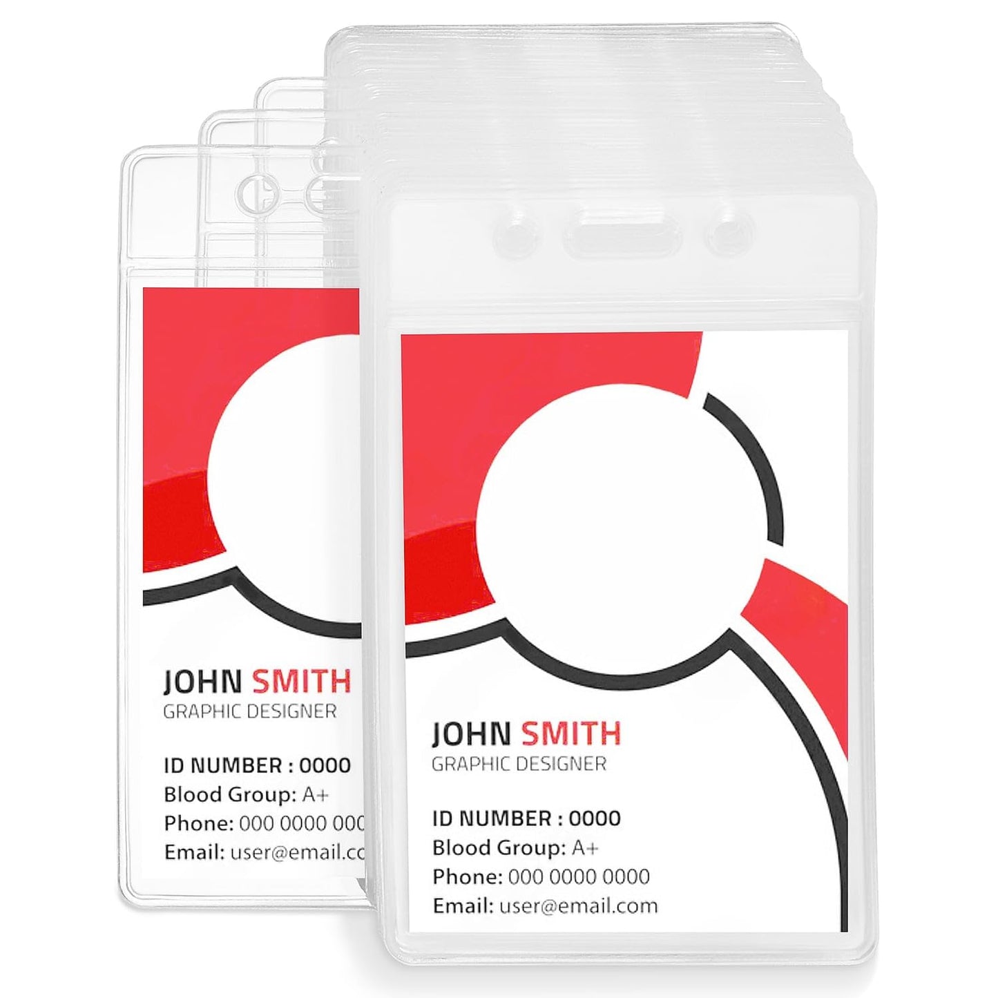 Staples Vertical ID Badge Holders – Clear Plastic Badge Holders for Work & Events, 50-Pack