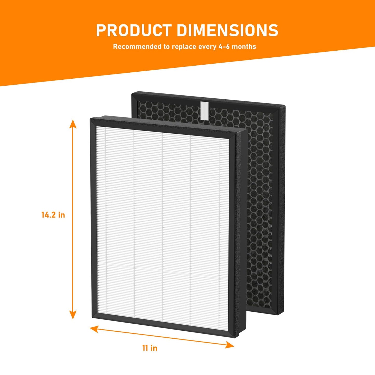 Skymechy AP-B102 True HEPA Replacement Filter Set Compatible with Alexapure Breeze AP-B102 and 3049 Air Cleaner Purifier, 3-IN-1 Air Filter for Home, 2 X H13 True HEPA and 2 X Activated Carbon Filters