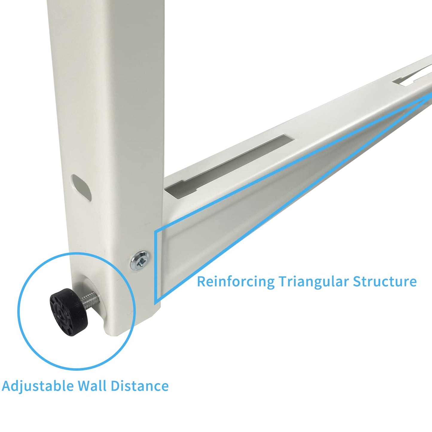 Homydom Heavy Duty Outdoor Wall Mounting Bracket for Ductless Mini Split AC & Heat Pump | Universal Condenser Stand Fits 7000-18000 BTU | Anti-Vibration Rubber Mounts, Supports Up to 265 Lbs