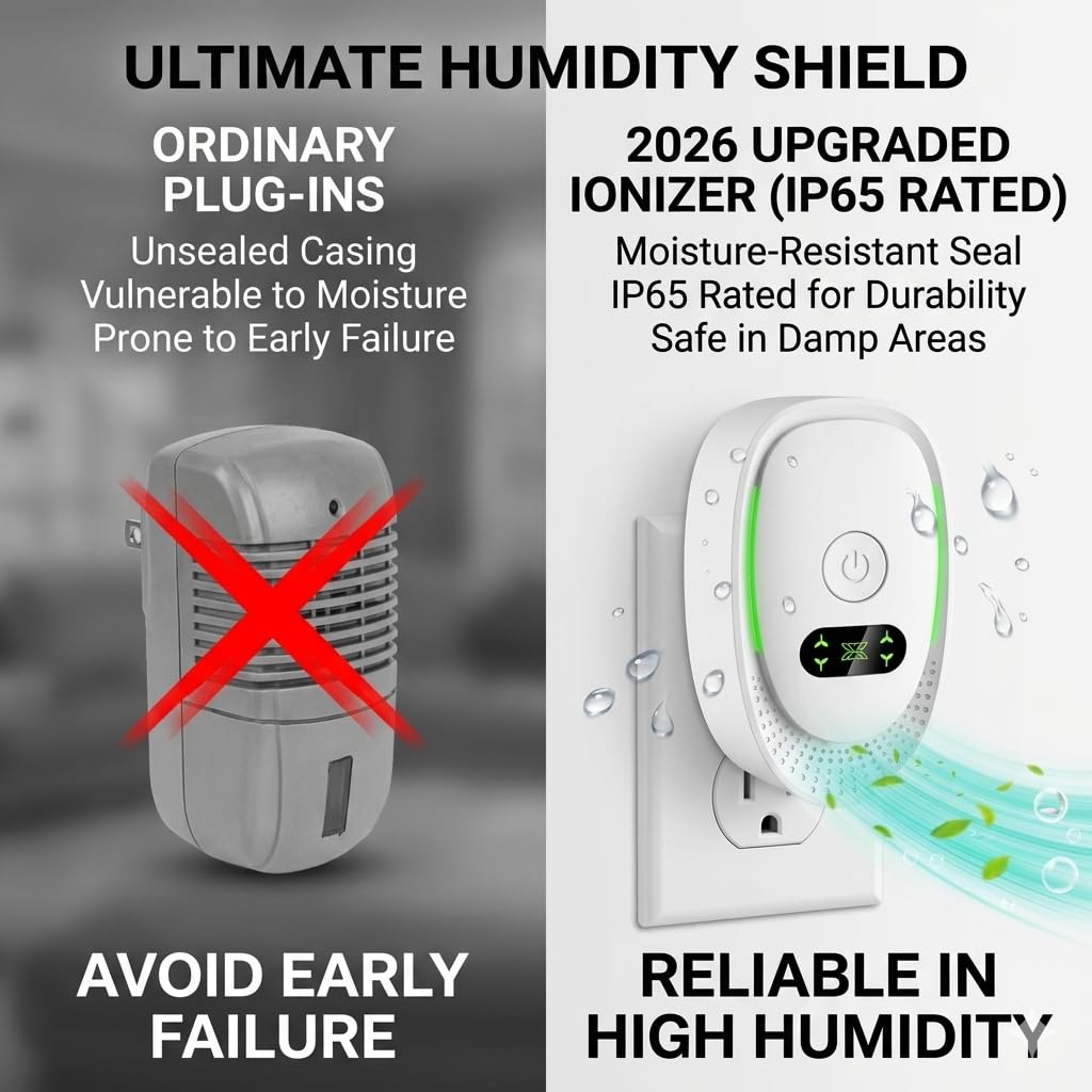 2026 Upgraded Air Ionizers for Dust Mites Smoke- 8 Pack Whole House Coverage,Plug in Air Purifiers for Home,Silent Electronic Air Ionizer for Allergies,Pet Dander&Odor, Steady Green Indicator Light