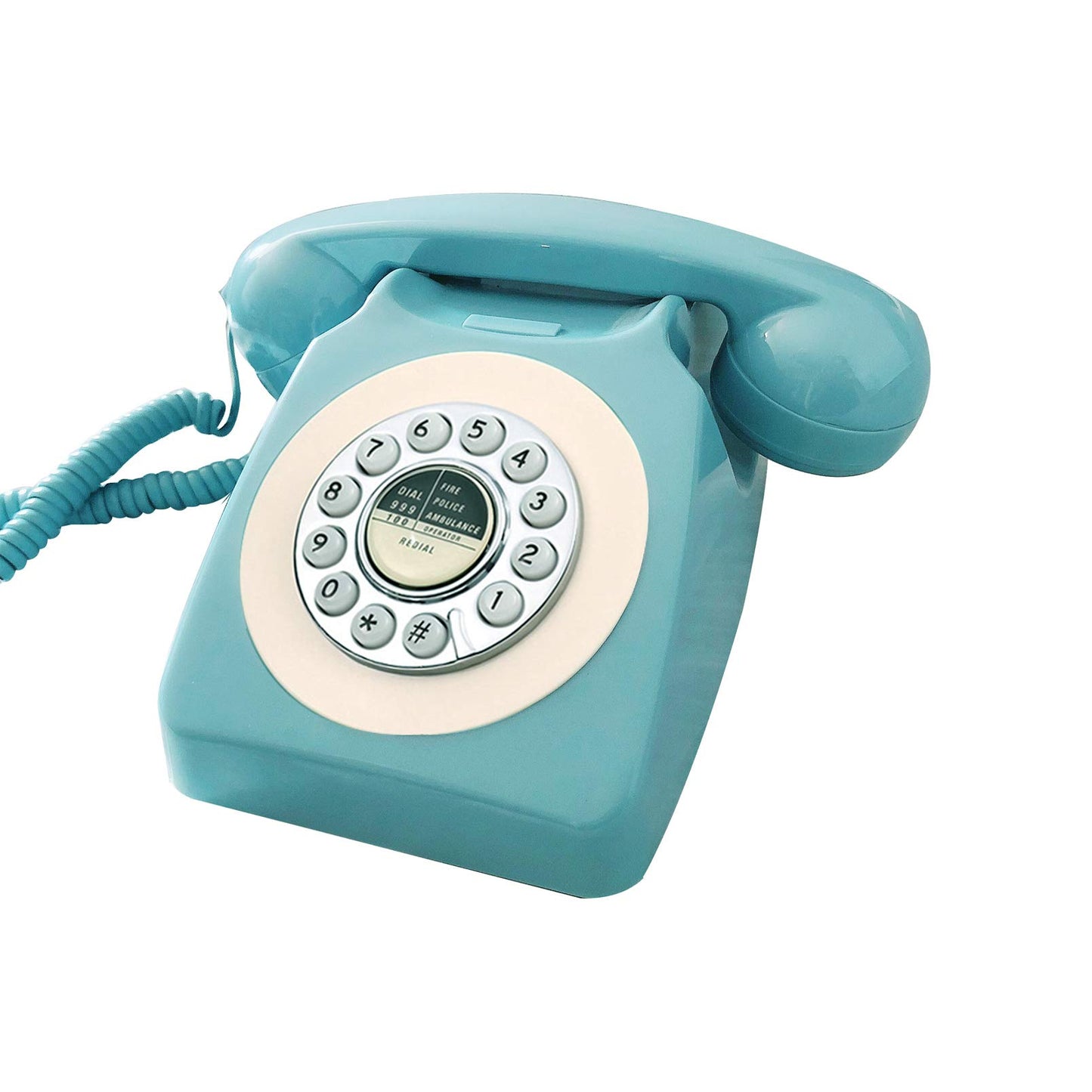 Benotek Retro Telephone, Corded Classic Old Fashion Landline Phones for Home/Office, Wired French Blue Antique Rotary Phone Gift for Art Decor