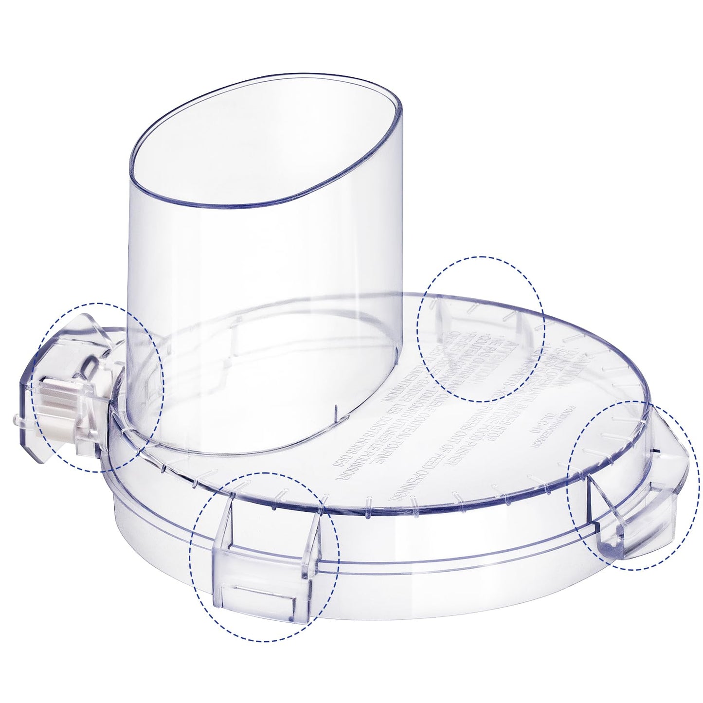 4 Locking Tabs DLC-117BGTXT-1 Food Processor Work Bowl Cover 7-Cup Compatible with Cuisinart DLC-10 Series, Fits Work Bowl FP-631AGTXT-1 Top with 4 Tabs