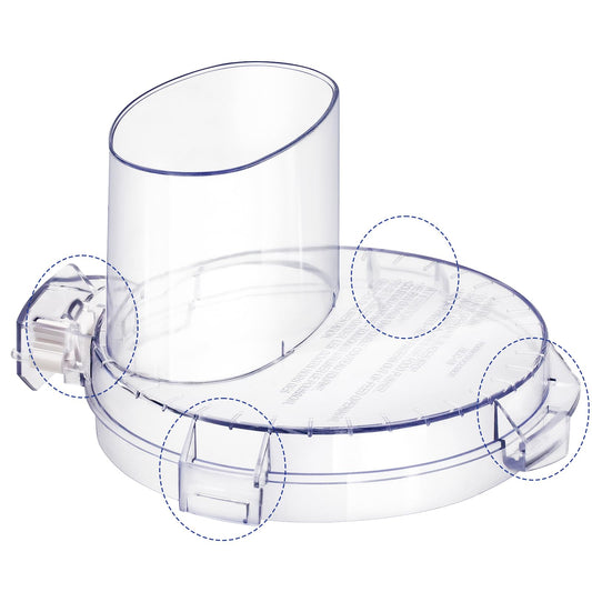 4 Locking Tabs DLC-117BGTXT-1 Food Processor Work Bowl Cover 7-Cup Compatible with Cuisinart DLC-10 Series, Fits Work Bowl FP-631AGTXT-1 Top with 4 Tabs