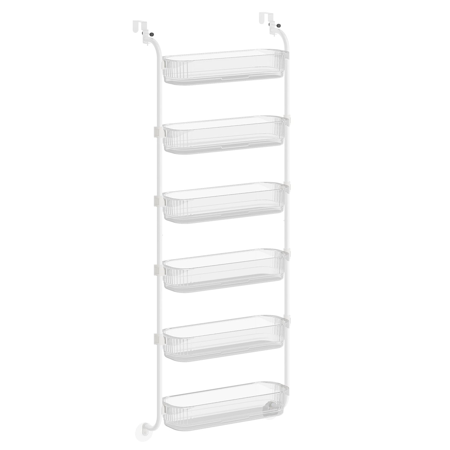 SONGMICS Over the Door Pantry Organizer, 6-Tier Kitchen Pantry Door Organizer with Adjustable Tall Baskets, Hanging Spice Rack, for Bedroom Bathroom Laundry Room, Transparent UKCS046WG01