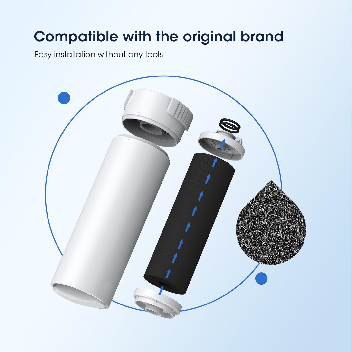 GLACIER FRESH Water Filter Compatible with XWFE (Built-in CHIP), Replacement for GE XWFE, XWF Refrigerator Water Filter NSF/ANSI 53 Certification Pack of 1