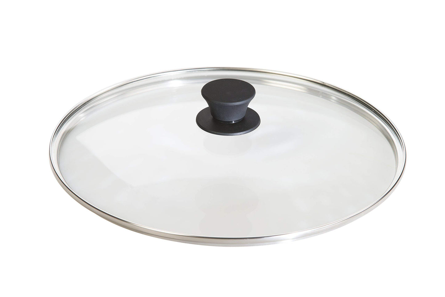 Lodge Round Glass Lid - 12 Inches - Tempered Glass Pan Cover with Silicone Knob - Clear Pan Cover for Moisture Locking & Easy Viewing - Oven-Proof Lid for Skillets & Dutch Ovens