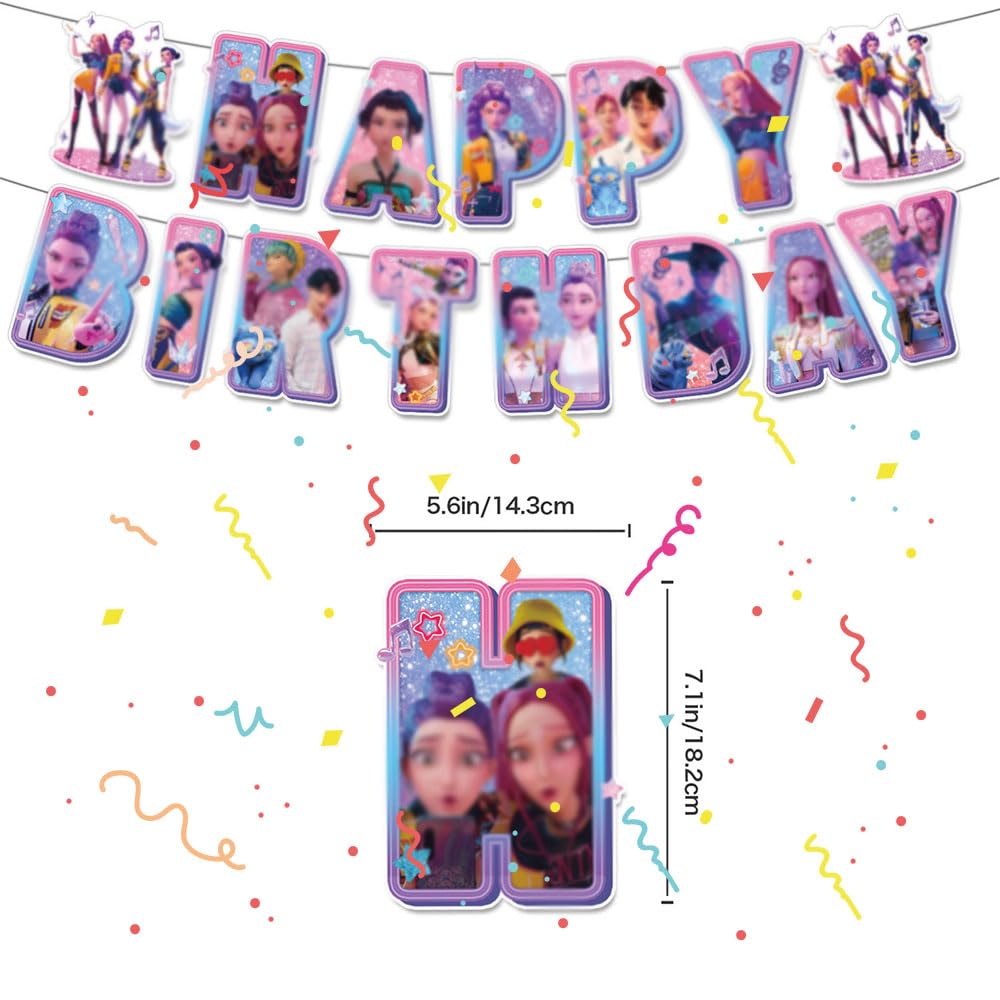 Birthday Decorations Set, Theme Party Supplies with Happy Birthday Banner Supplies Decorations Letter Balloons for School Classroom Decor, Fan Meeting