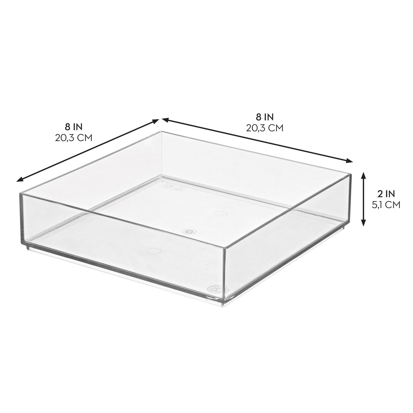 iDesign Stackable Makeup Drawer Organizer Tray - Vanity Organizer or Desk Organizer, Set of 4, Clear