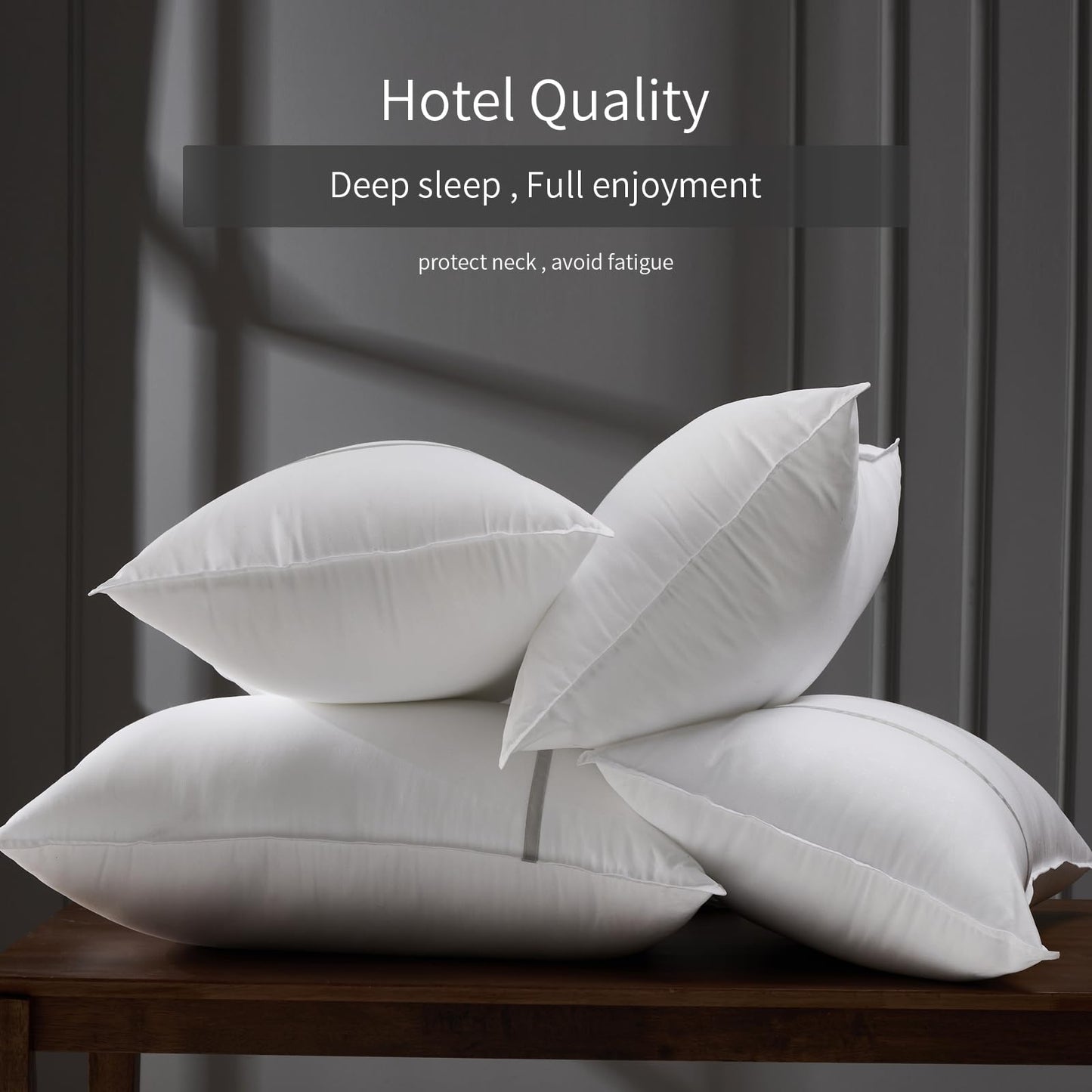 MUFEW King Size Pillows Set of 4, Medium Firm Hotel Pillows for Sleeping, Coolings Bed Pillows for Side & Back Sleepers, Down Alternative Filling, 20 x 34 Inches