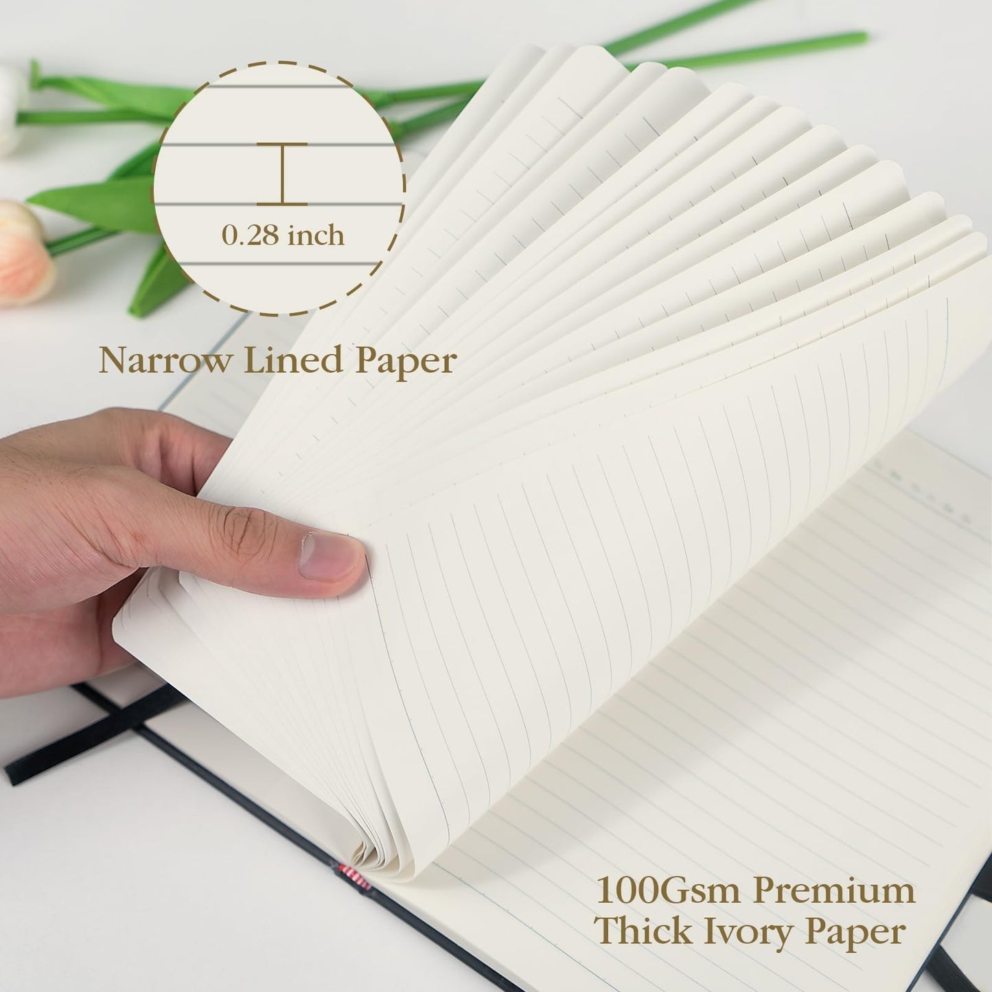 ONAVIA A5 Lined Journal Notebook, 8 Pack Hardcover 5.5"x8.3", College Ruled Journaling Notebooks for Notes-Taking, Fits for Work, School Supply, 160 Pages PU Leather Note Books