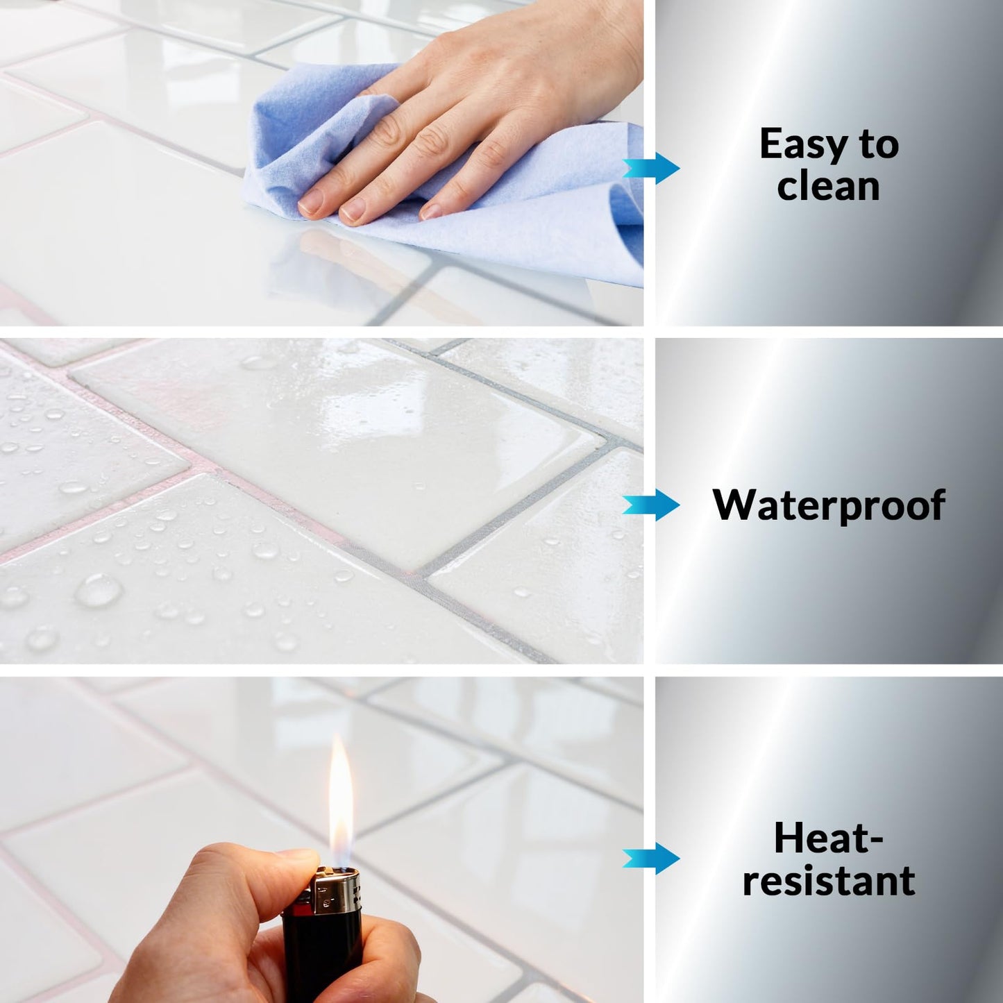 Joysticky 10-Sheet Peel and Stick Backsplash, 12" * 12" Laser Crystal Texture Stick on Tiles Backsplash for Kitchen & Bathroom，Thicker Design Peel and Stick Wall Tiles (White)