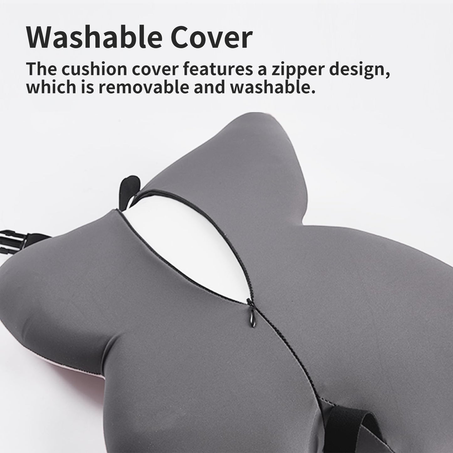 FoKon Ergonomic Back Cushion for Lower Pain Relief, Momery Foam Back Pillow, Lumbar Support for Office Chair Back Support for Computer Chairs, Gaming,Home - Working,Removable & Washable Cover（Black）