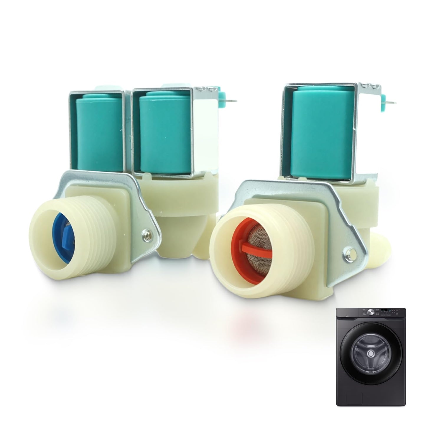 WF45R6100AP WF45T6000AV Cold & Hot Washer Water Inlet Valve Set Fit for Samsung WF45T6000AW WF45R6100A WF45R6100AC WF45R6100AW WF45R6300AV WF45R6100AV WF45R6300AC WF45R6300AP WF45R6300AW WF45T6000AP