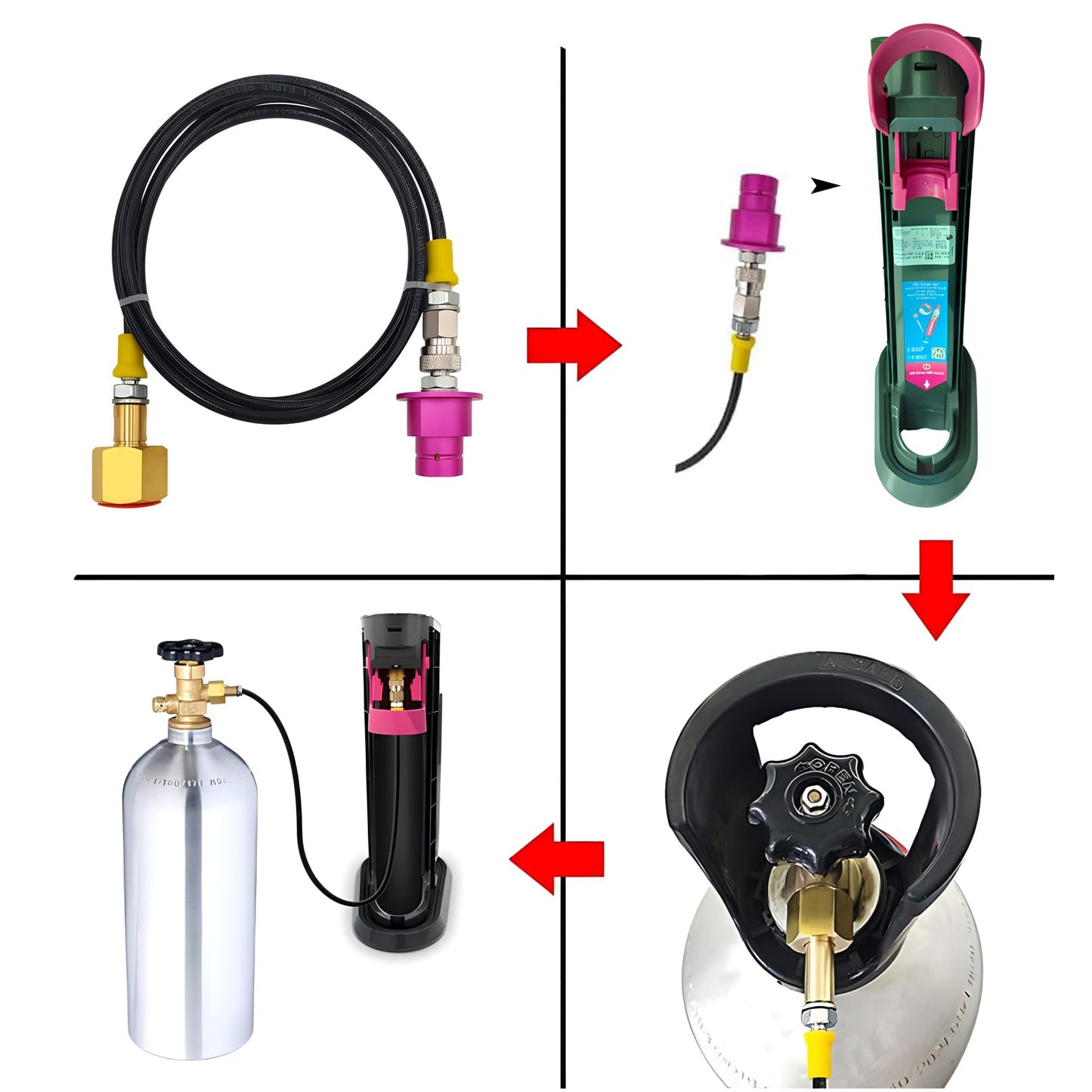 Soda Terra Machine Co2 Adapter Quick Connector Adapter Plastic Hose Compatible with Terra DUO Art Gaia Series (60inch)