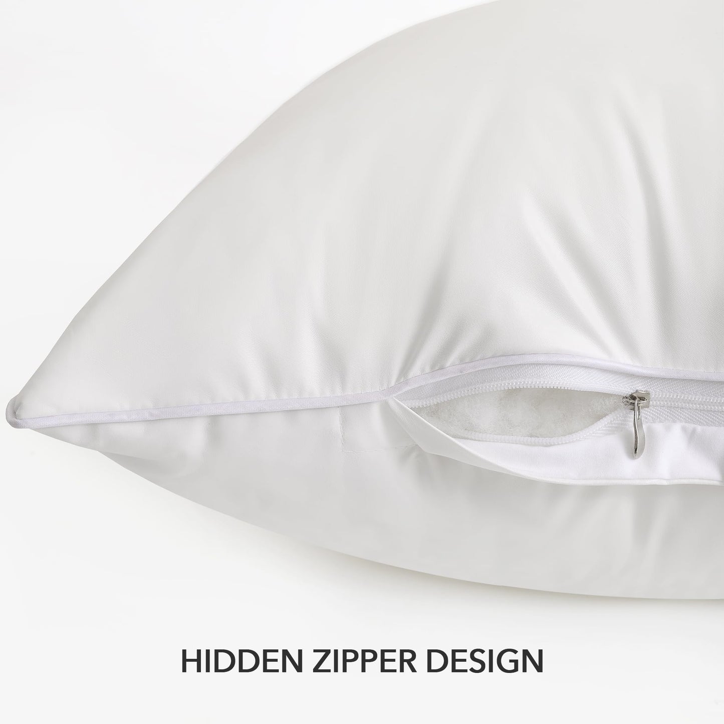 Oubonun 18 x 18 Outdoor Pillow Inserts (Pack of 2) - Square Waterproof Throw Pillow - Decorative Throw Pillows Insert for Couch Sofa Bed Patio Furniture - White Pillow