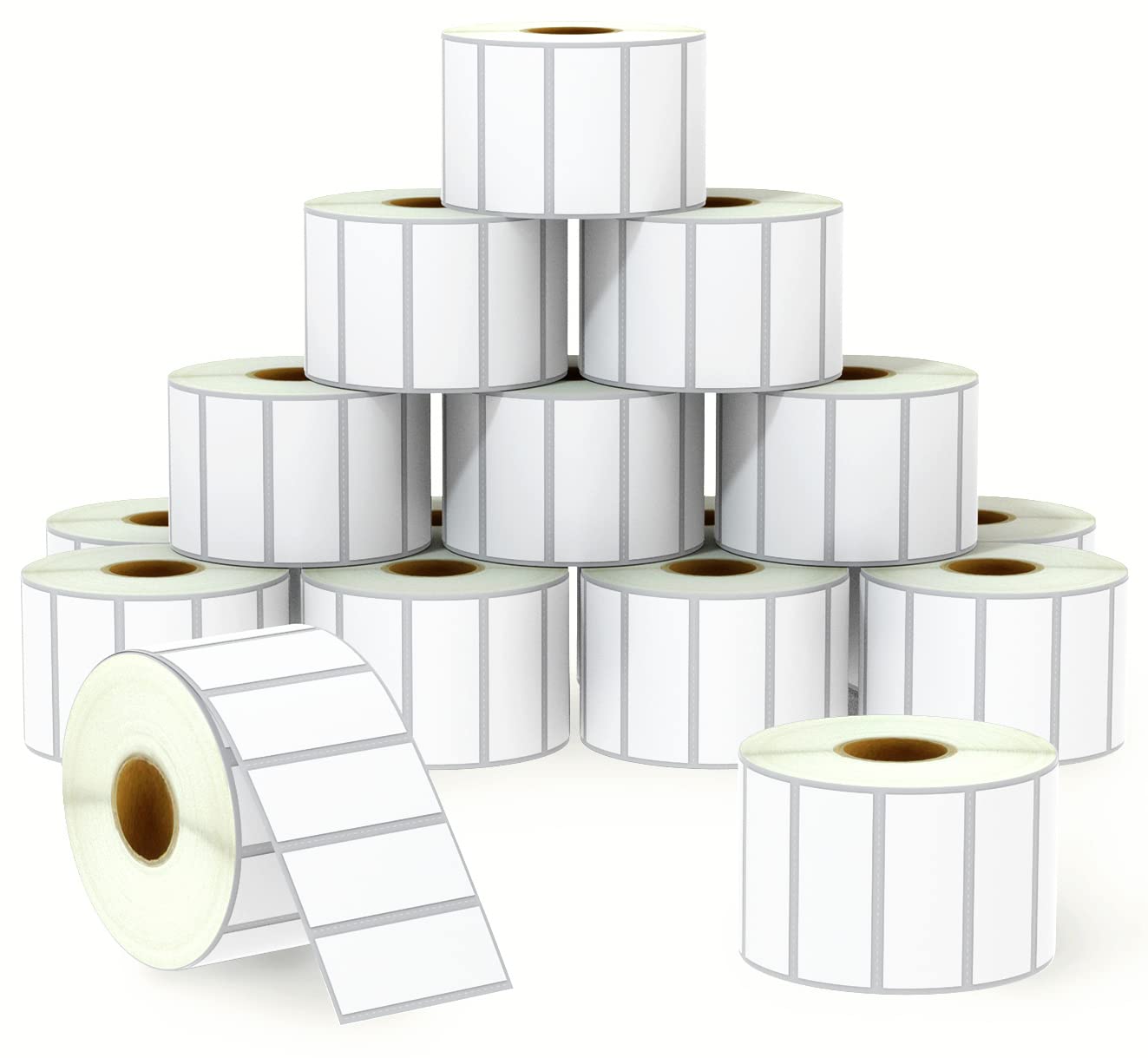 BETCKEY - 2.5" x 1" (64 mm x 25 mm) Multipurpose & Barcode Labels Compatible with Zebra & Rollo Label Printer,Premium Adhesive & Perforated [16 Rolls, 22080 Labels]