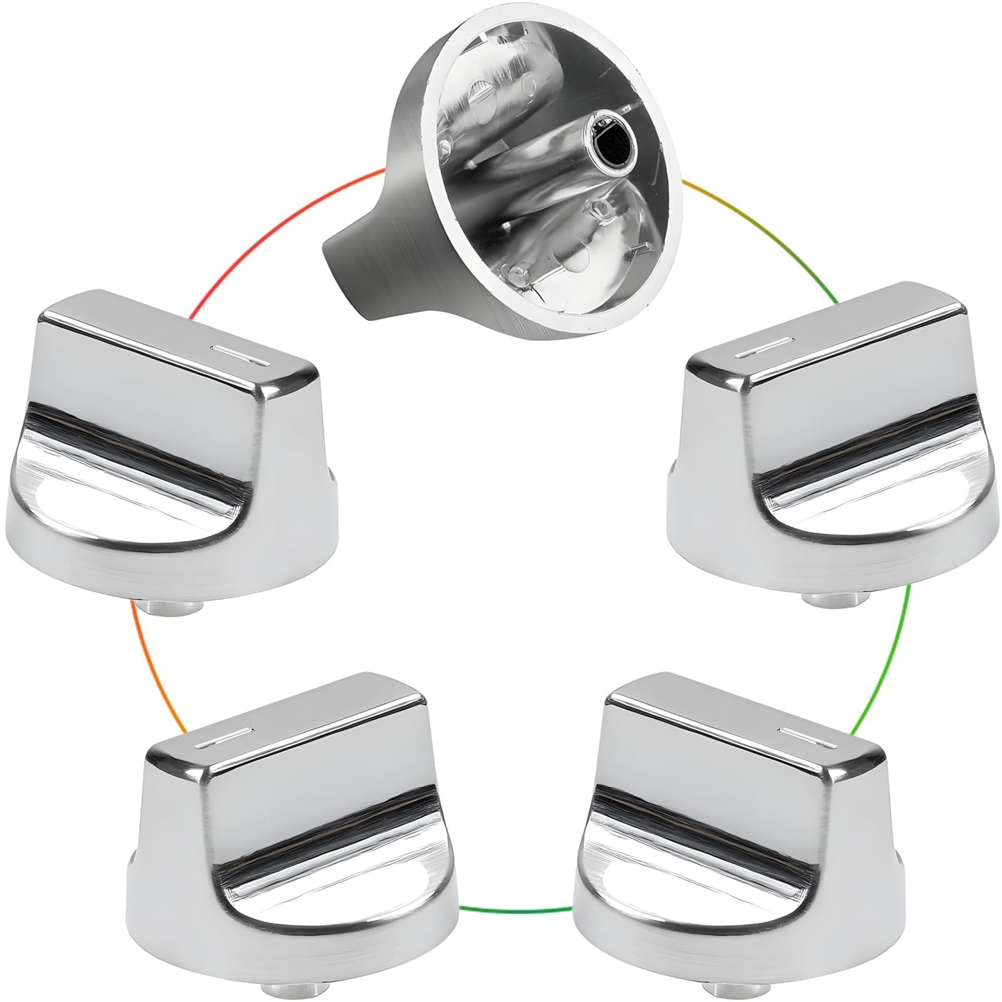 W10850010 Stove Knobs Replacements for Whirlpool Gas Ranges WCG55US0HS00 WCG55US6HS00 WCG77US0HS00, Compatible with W11366438 W11084623 Cooktop Control Burner Knobs (5PCS)