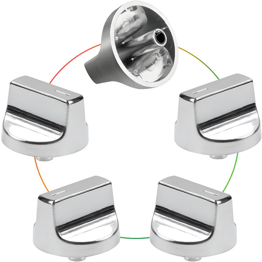 W10850010 Stove Knobs Replacements for Whirlpool Gas Ranges WCG55US0HS00 WCG55US6HS00 WCG77US0HS00, Compatible with W11366438 W11084623 Cooktop Control Burner Knobs (5PCS)