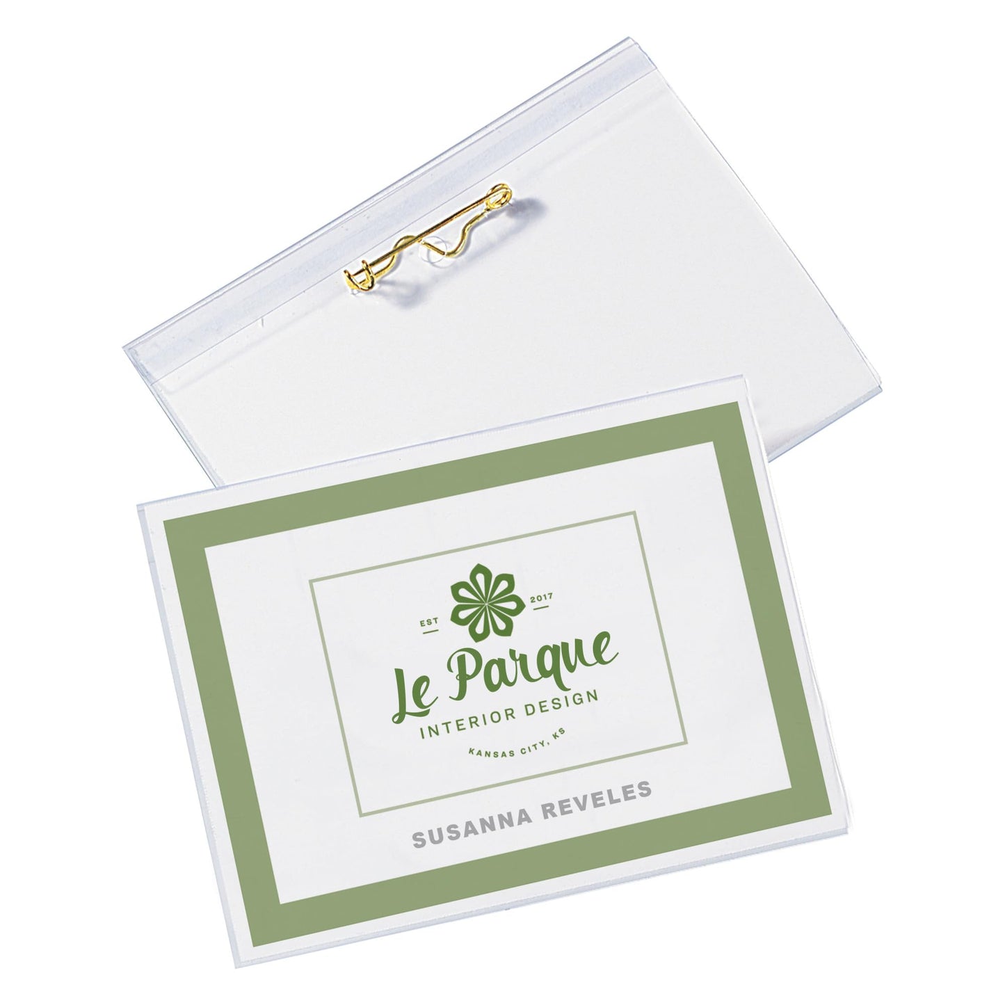Avery Customizable Name Badges, Pin Style, 2.25" x 3.5", Clear Name Tag Holders, White Laser/Inkjet Printable Inserts, 100 Total (74549)
