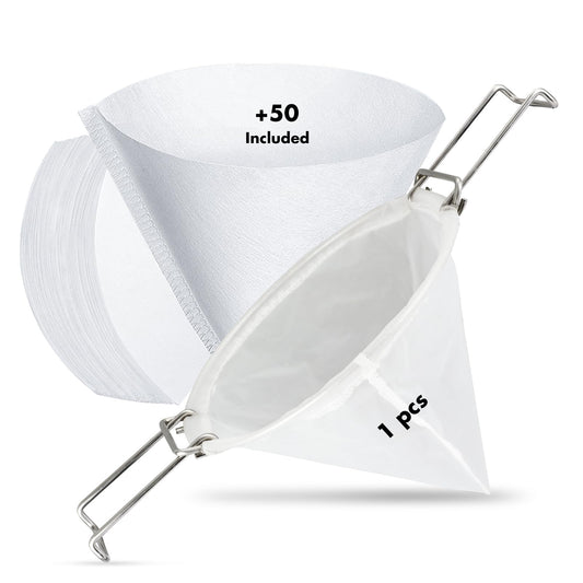 50PCS 10” Fryer Oil Filters, Deep Fryer Oil Cone Filter Filters with Folding Arms to Attach to Deep Fryers, Maple Syrup Grease Filter Cones, for Longer-Lasting Frying Oil & Maple Syrup