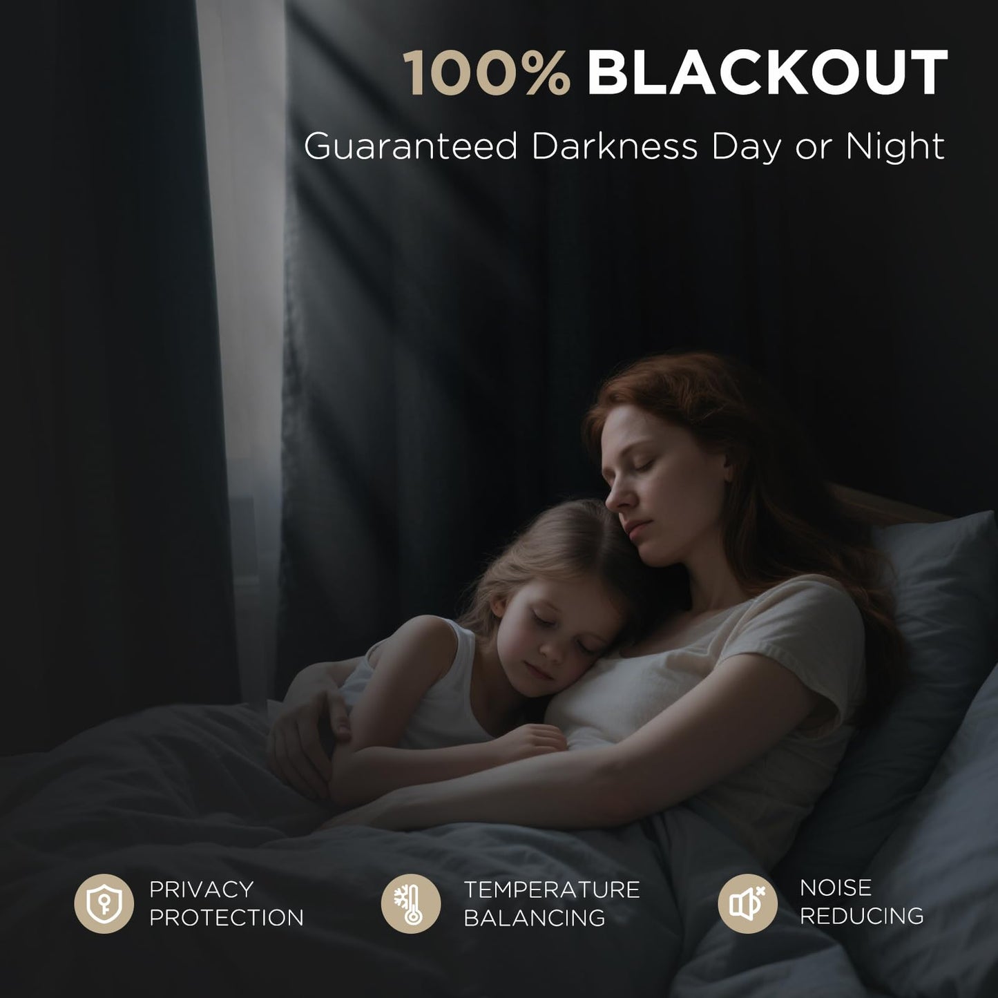 Joydeco Blackout Curtains for Bedroom - 100% Light Blocking 2 Panels Light Beige Drapes 66"W x 84"L, Thermal Insulated Room Darkening Curtains, Linen Textured for Living Room, Rod Pocket & Back Tabs