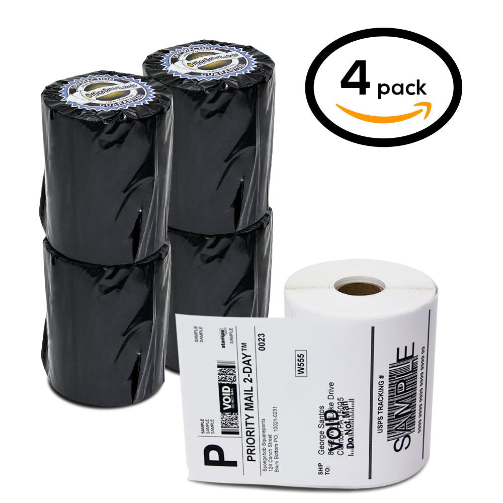 OfficeSmartLabels - 4 x 6 inch 4XL Internet Postage Shipping Labels, Compatible with 1744907 (4 Rolls / 220 Labels Per Roll)