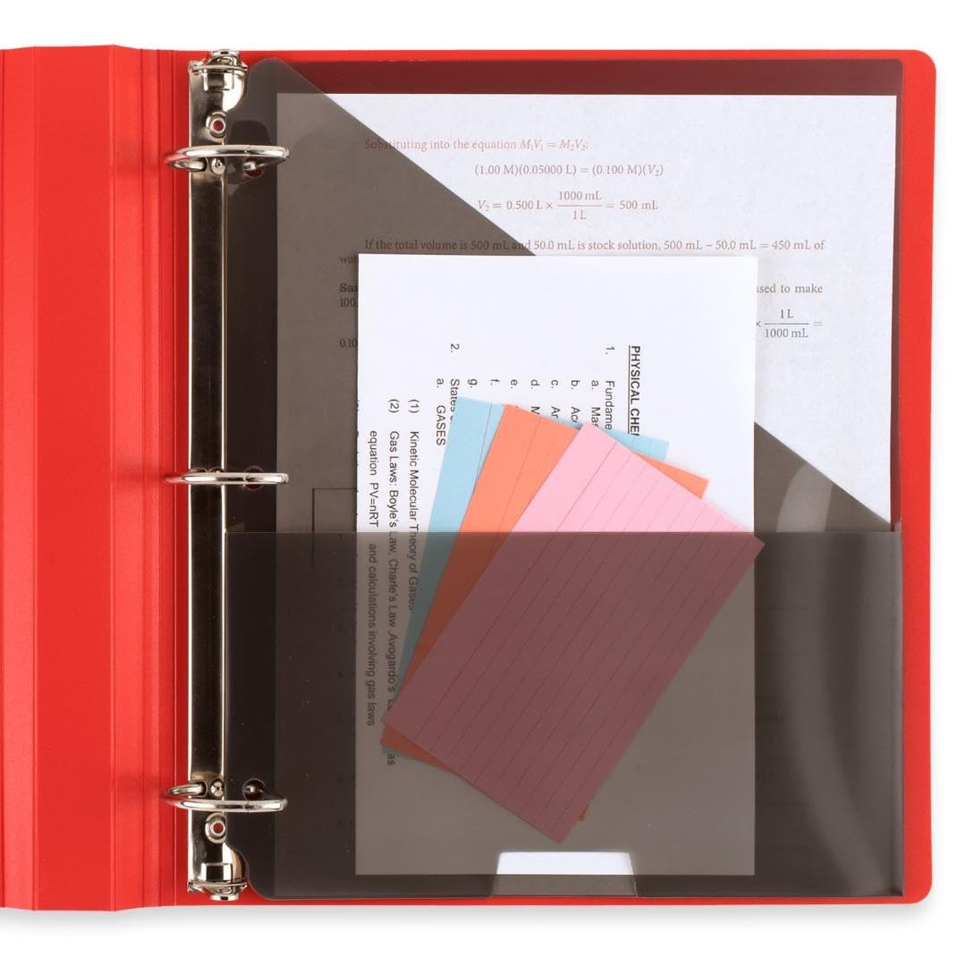 Five Star 3-Ring Binder + Study App, 6 Pack, 1-1/2 Inch Binder with D Rings and Customizable Clear View Cover, 375 Sheet Capacity, Assorted Colors (261460-23)