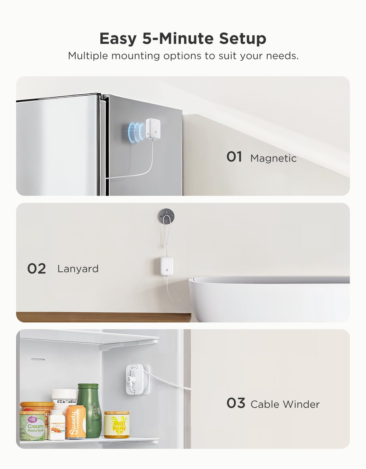 GoveeLife WiFi Refrigerator Thermometer with Alarm, Wireless Digital Freezer Temperature Gauge with App, 2 Years Free Data Export, for Home Kitchen Fridge Hot Tub 2 Pack（Only Support 2.4G Wi-Fi）