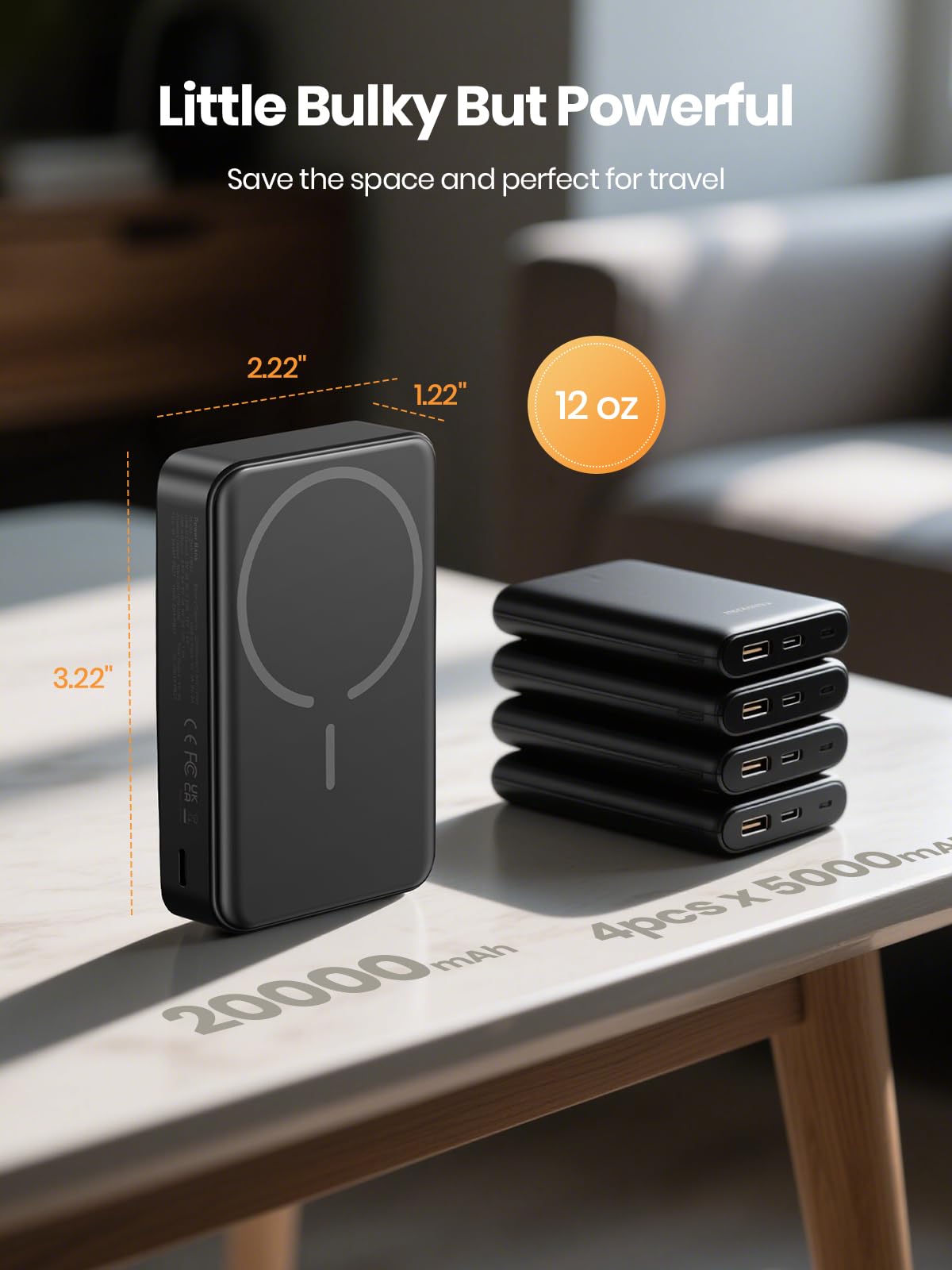 Magnetic Power Bank 20000mAh Wireless Portable Charger PD 20W USB C Fast Charging,for MagSafe Battery Pack Compatible with iPhone 17 Air/16/15/14/13/12 Pro Max/Pro/Plus/Mini