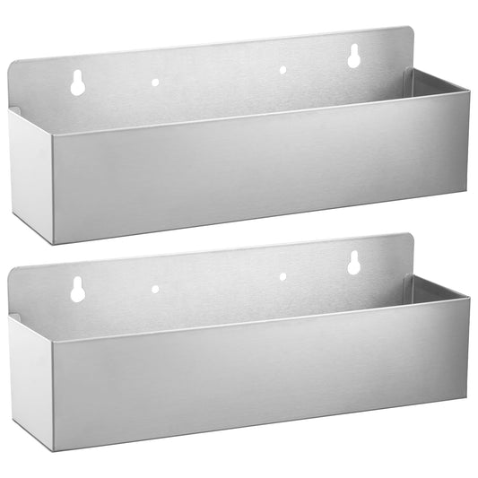 2 PCS 15 Inch Single Speed Rail Stainless Steel Liquor Bottle Holder Wall Mounted Spray Bottle Rack Drink Rail Shelf for Bars, Restaurants