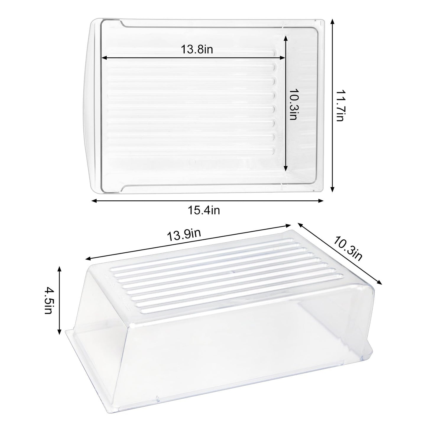 240530811 Refrigerator Drawer 15.4Width x 11.7Depth Replaces AP3960009, 240530813, 1194815, 240354201 Meat Pan Crisper Bin Compatible with Frigidaire (Not the larger part:240342830 16.5"x17.2")