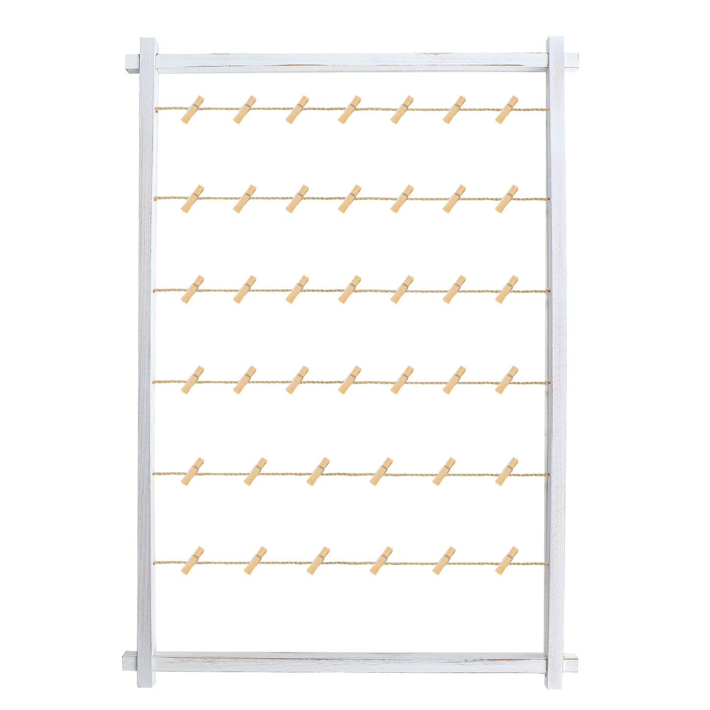 Collage Picture Frame,Photo Display Board with Clips,Hanging Pictures Frames Photos Wall Decor for Wedding Graduation Party Birthday Greeting Letter Christmas Cards Holder Organizer,39 inch(White)